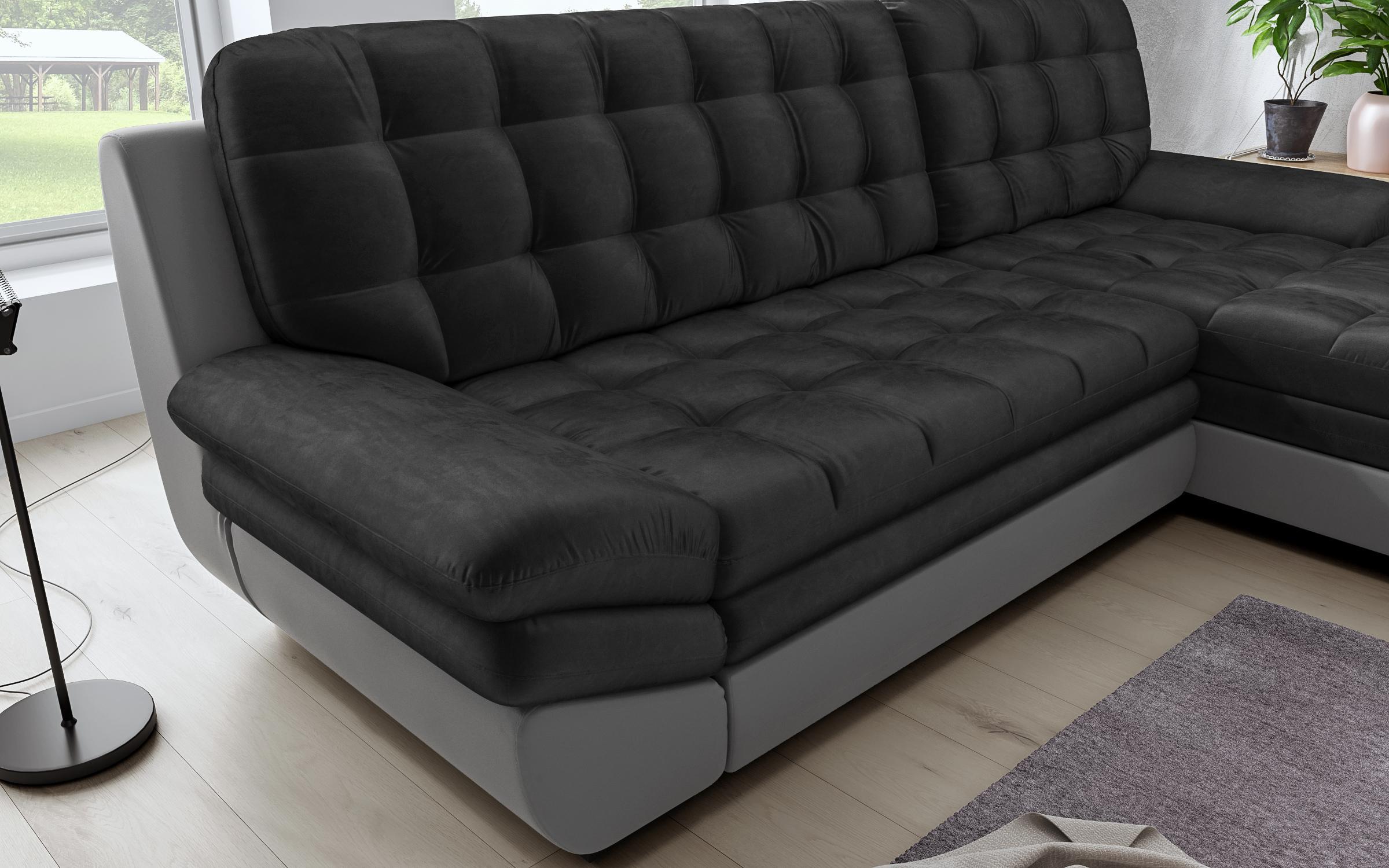 Coltar extensibil Hazart, gri inchis + piele gri deschis  5