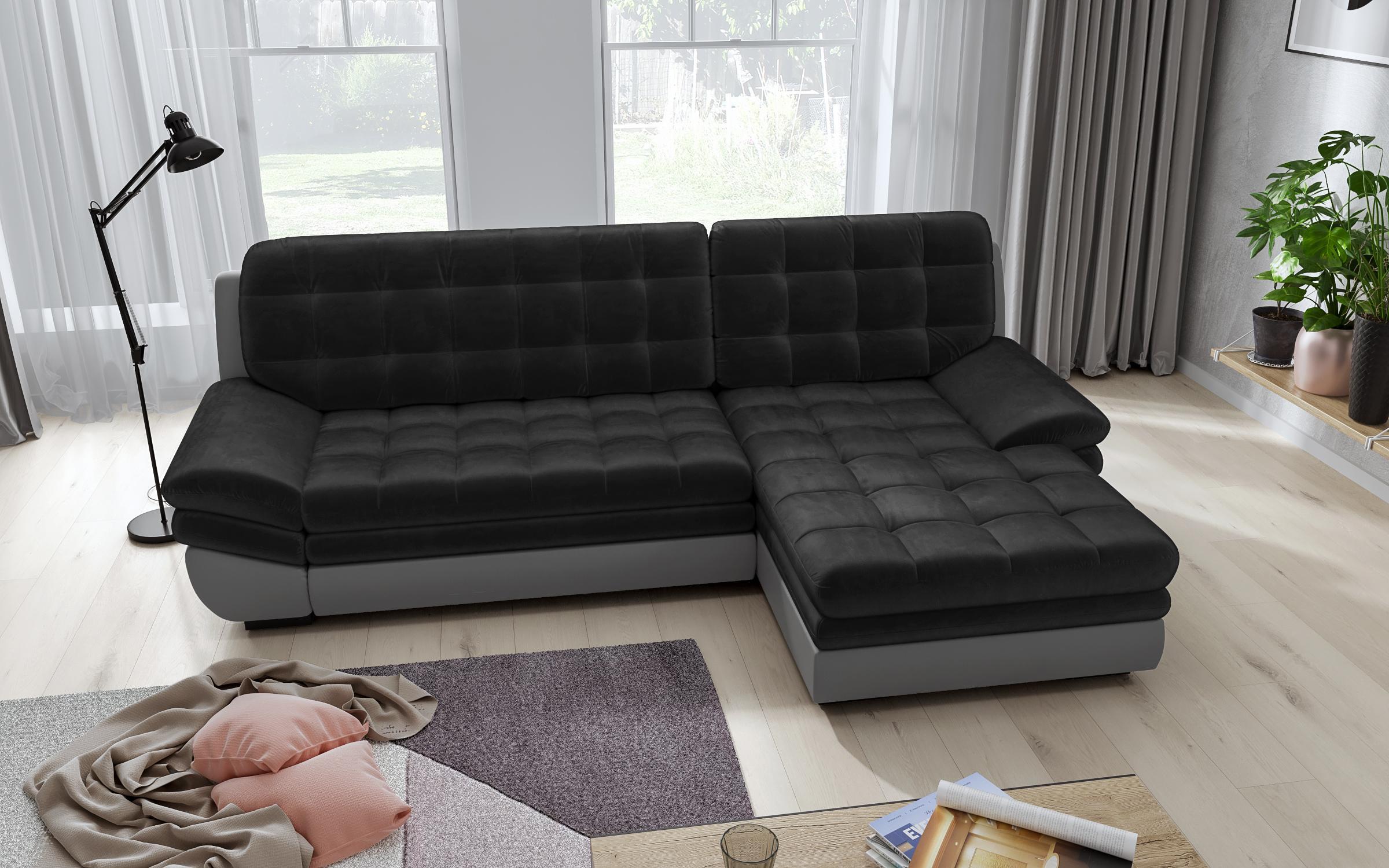 Coltar extensibil Hazart, gri inchis + piele gri deschis  6