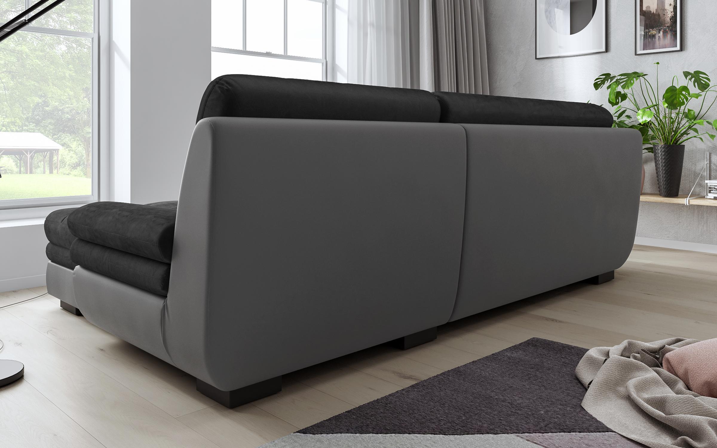 Coltar extensibil Hazart, gri inchis + piele gri deschis  7