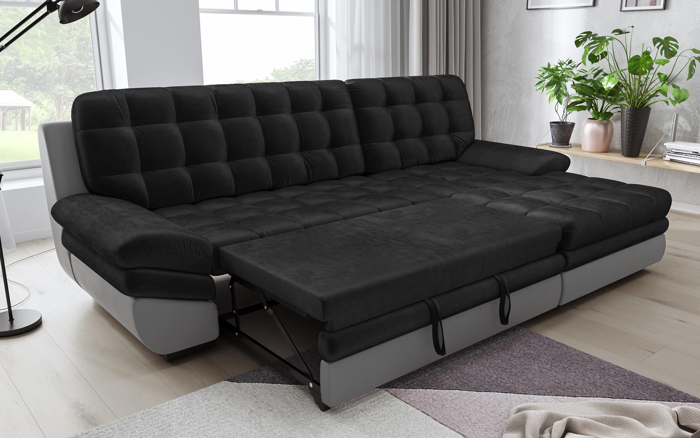 Coltar extensibil Hazart, gri inchis + piele gri deschis  8
