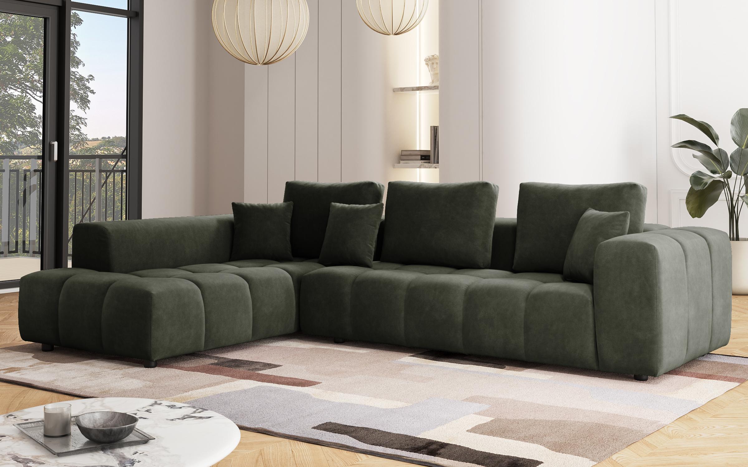 Угловой диван Марбея, зеленый  4