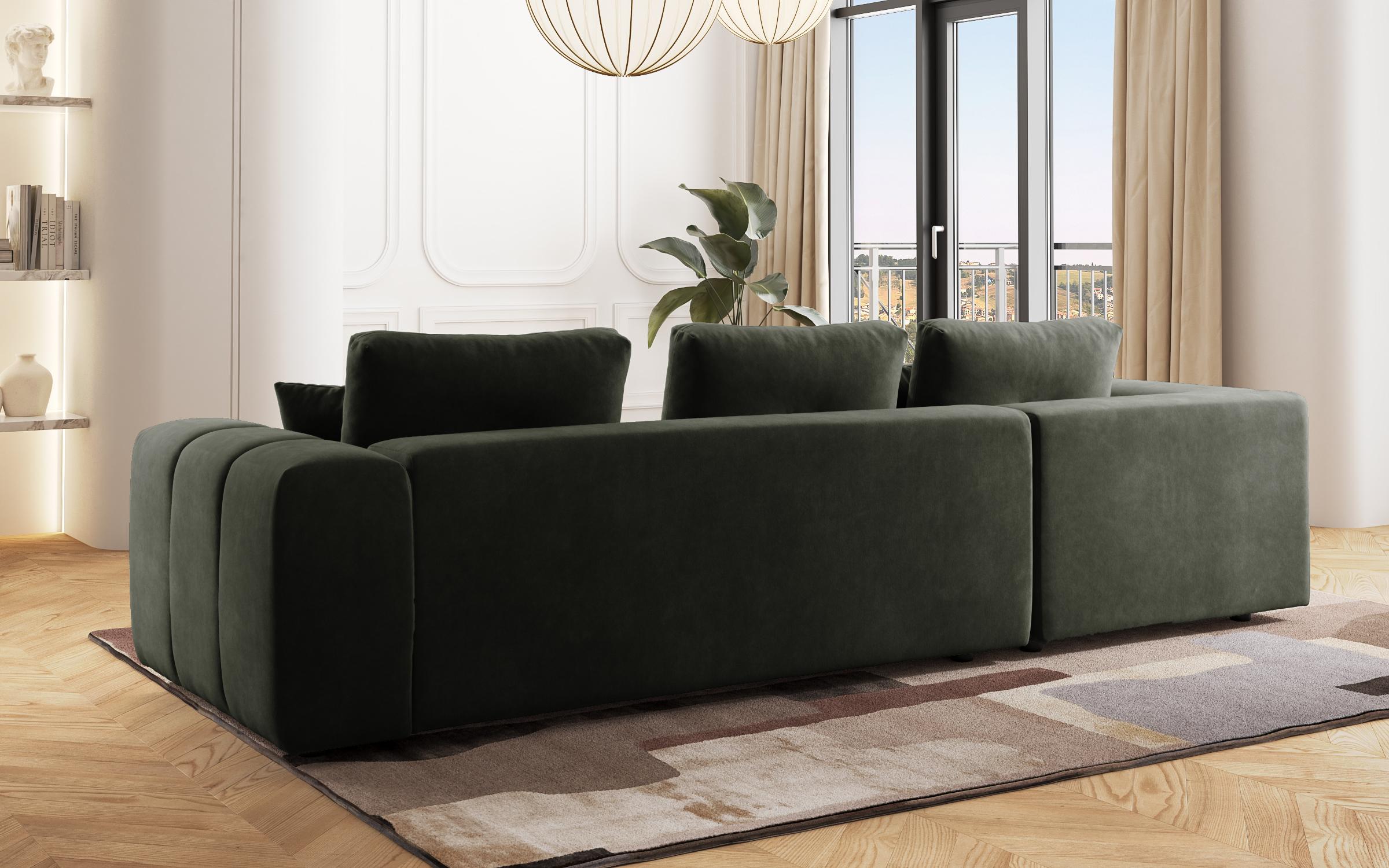 Угловой диван Марбея, зеленый  7