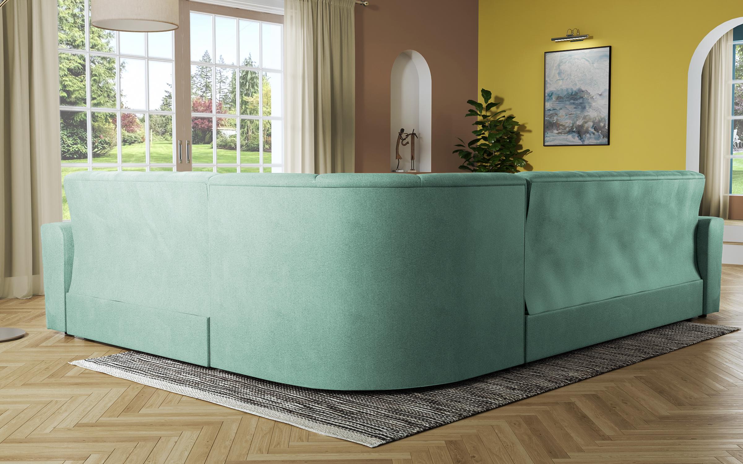 Coltar pentru living Miravel, menta + maro deschis  9