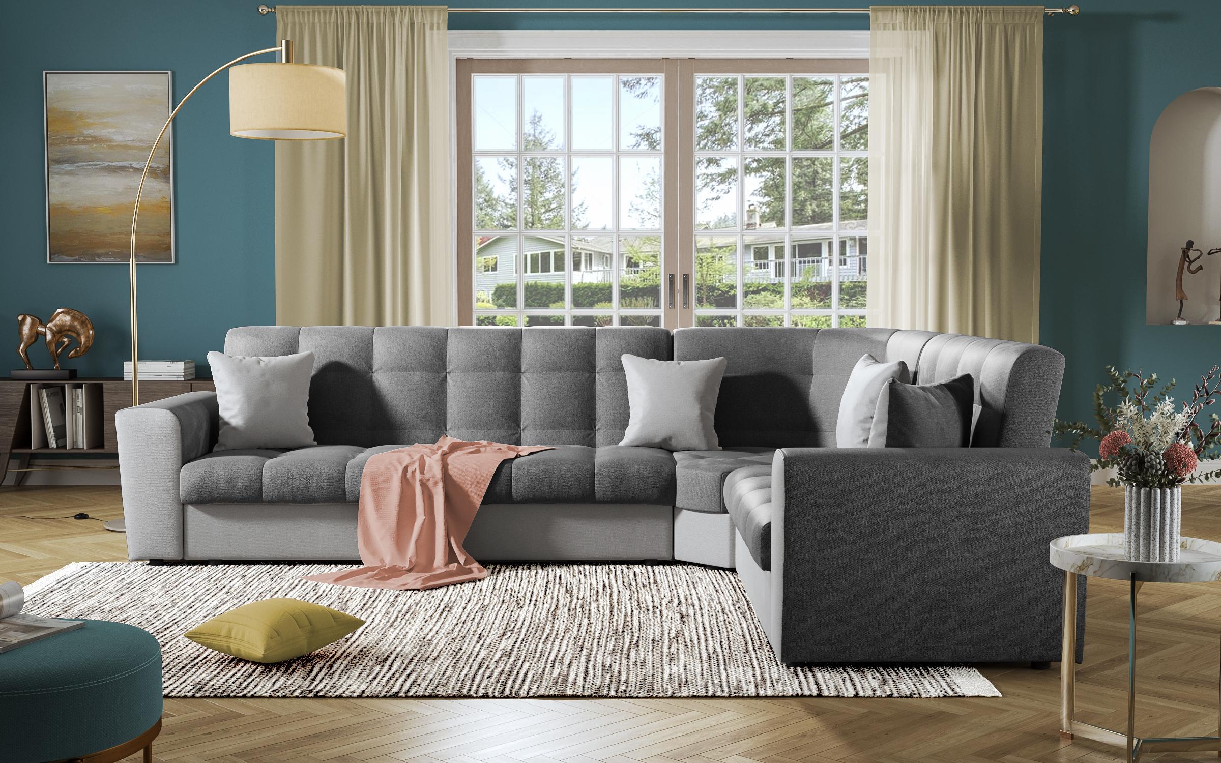 Coltar pentru living  Miravel, gri inchis  + gri deschis  3