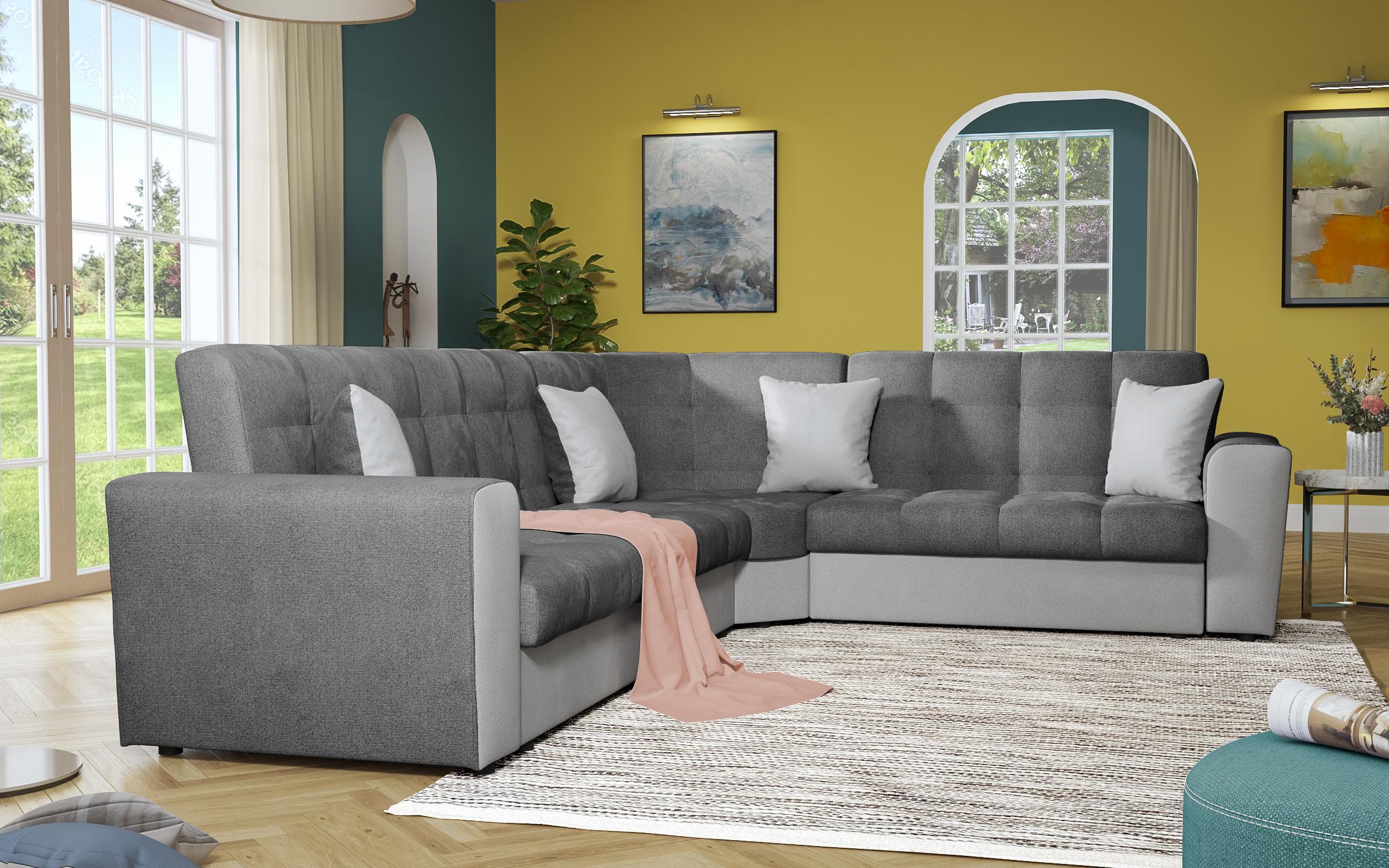 Coltar pentru living  Miravel, gri inchis  + gri deschis  4