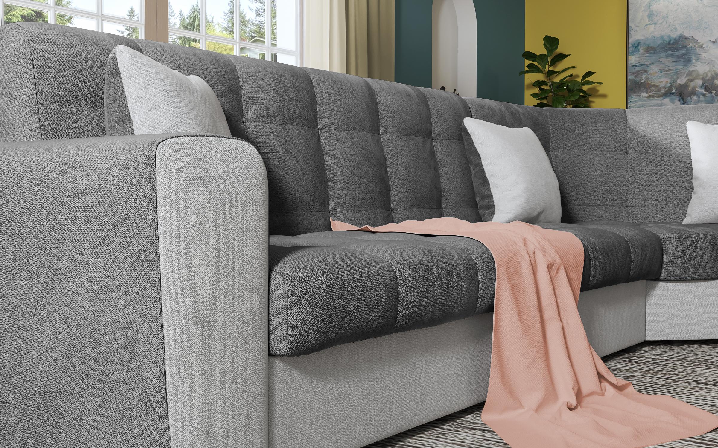 Coltar pentru living  Miravel, gri inchis  + gri deschis  5