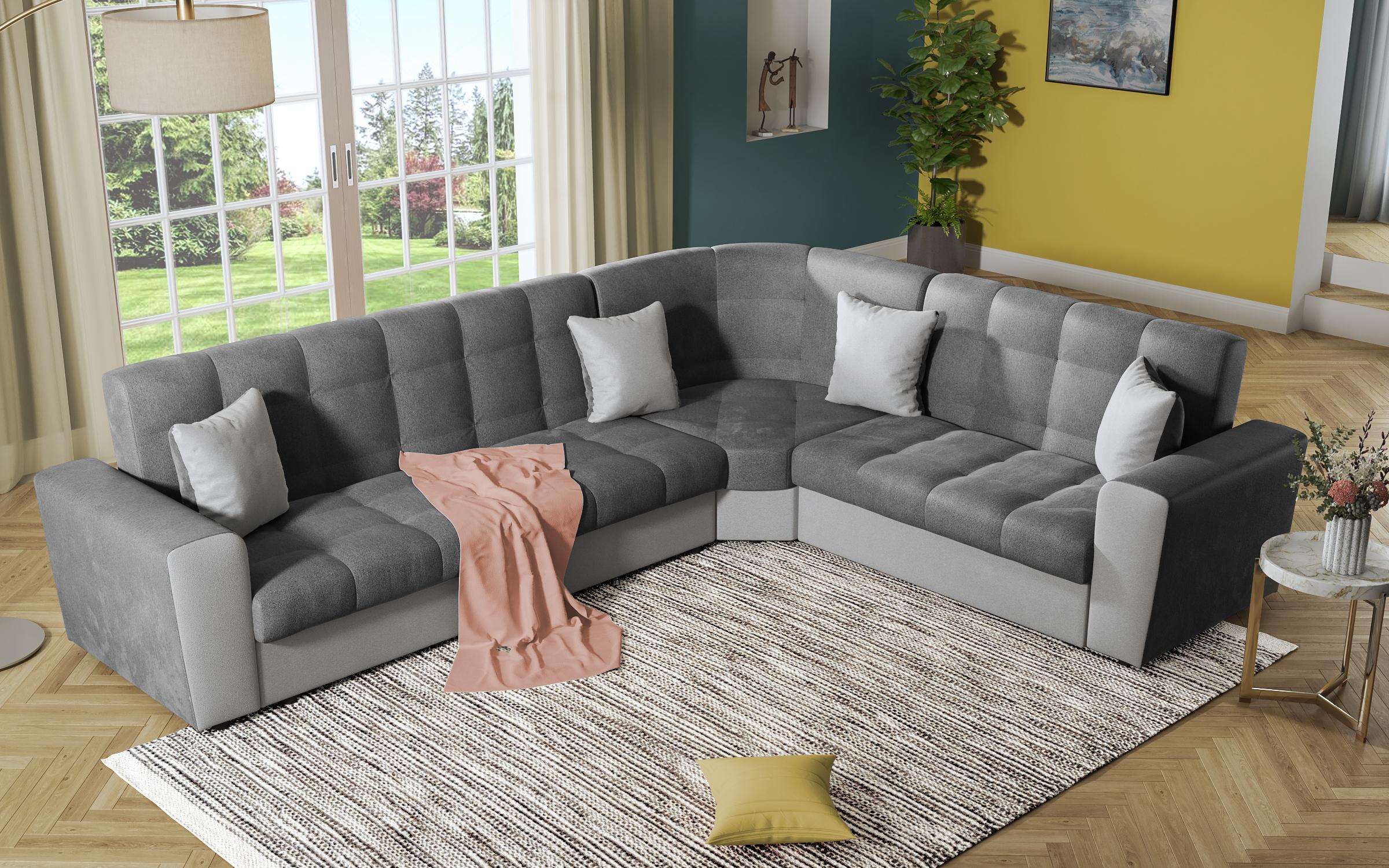 Coltar pentru living  Miravel, gri inchis  + gri deschis  6