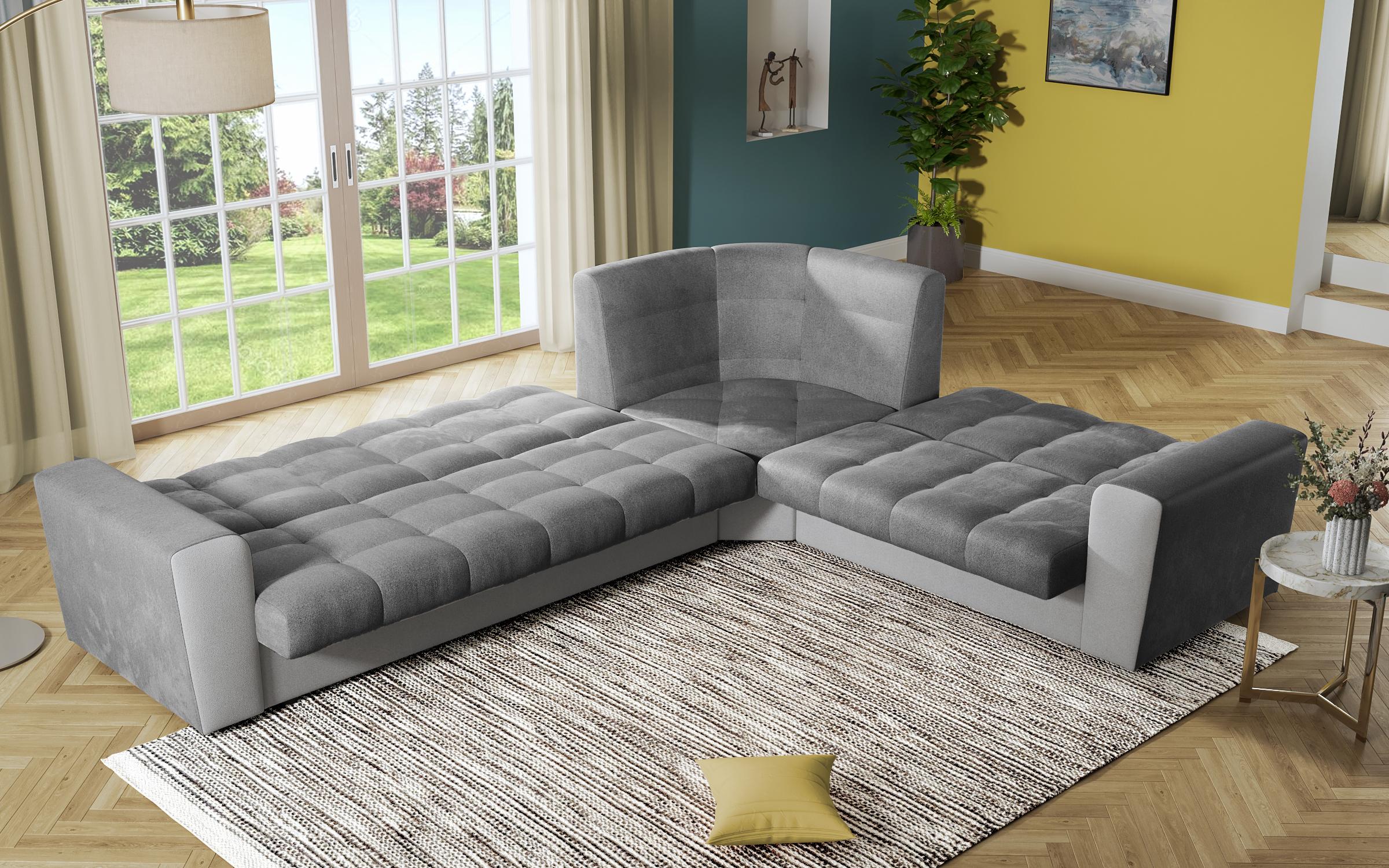 Coltar pentru living  Miravel, gri inchis  + gri deschis  7