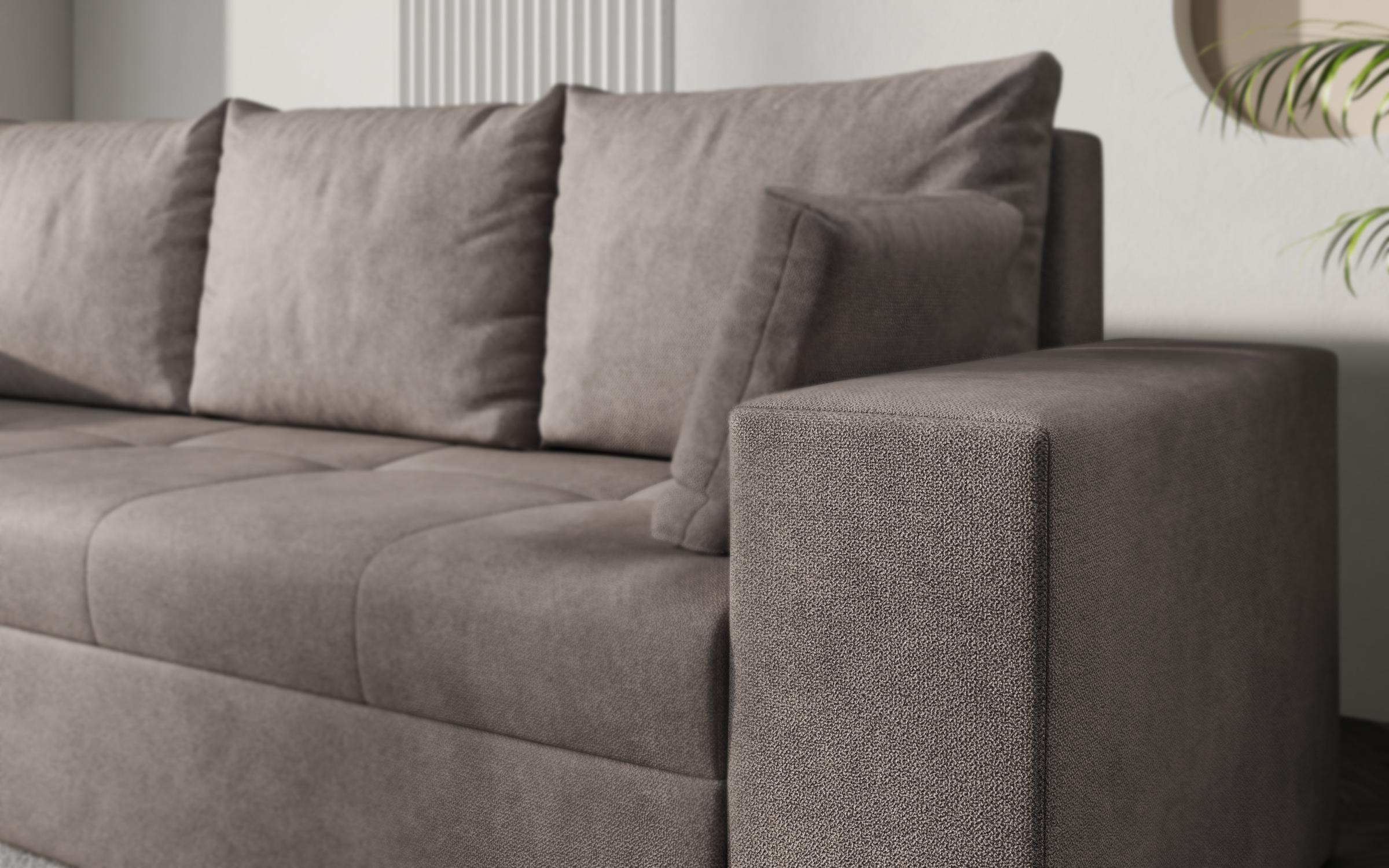 Canapea extensibila + 2 buc. taburete Maron, gri  5
