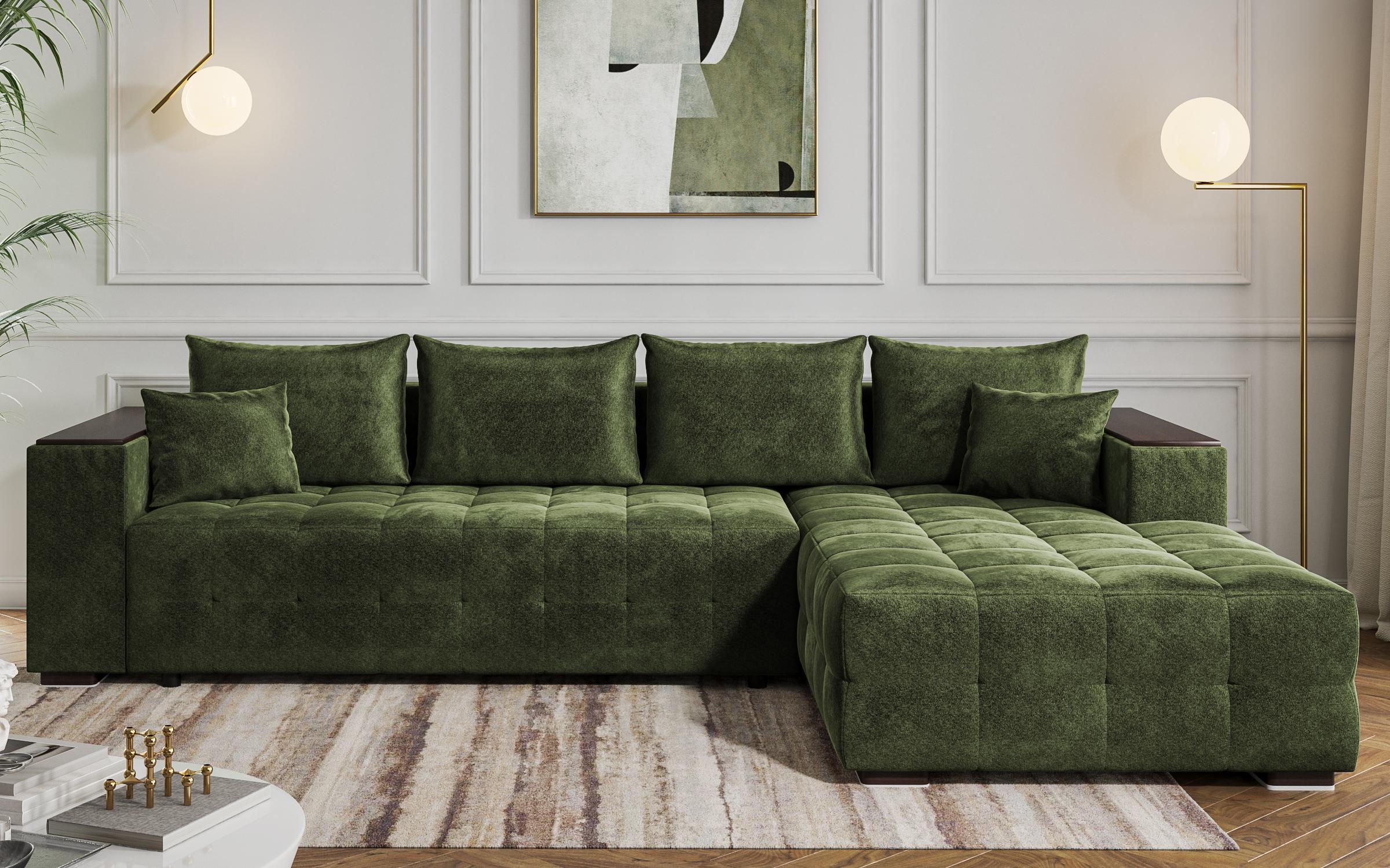 Coltar  extensibil Melvin Spring +  brat mini etajera, verde  1
