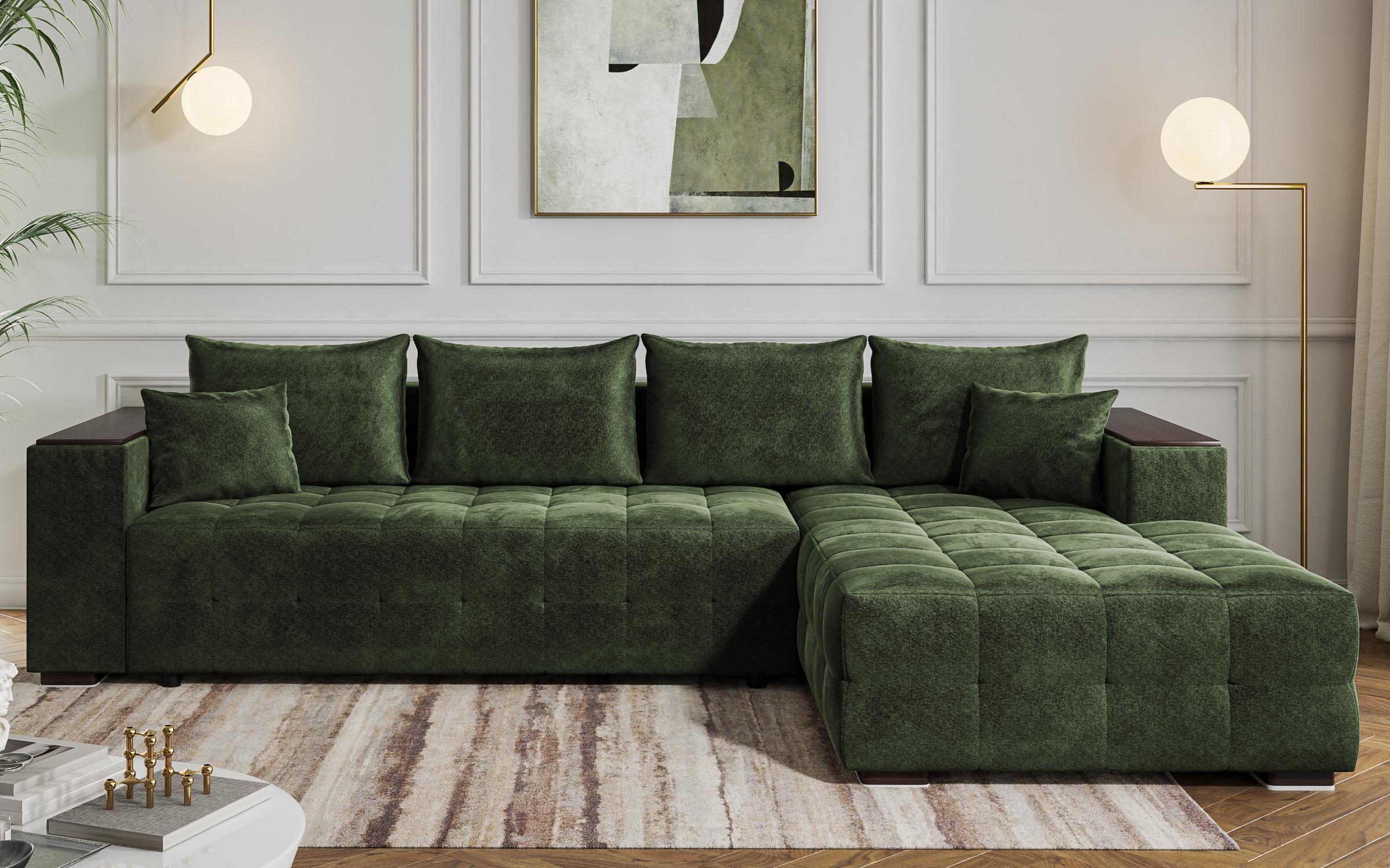 Coltar  extensibil Melvin Spring +  brat mini etajera, verde  1