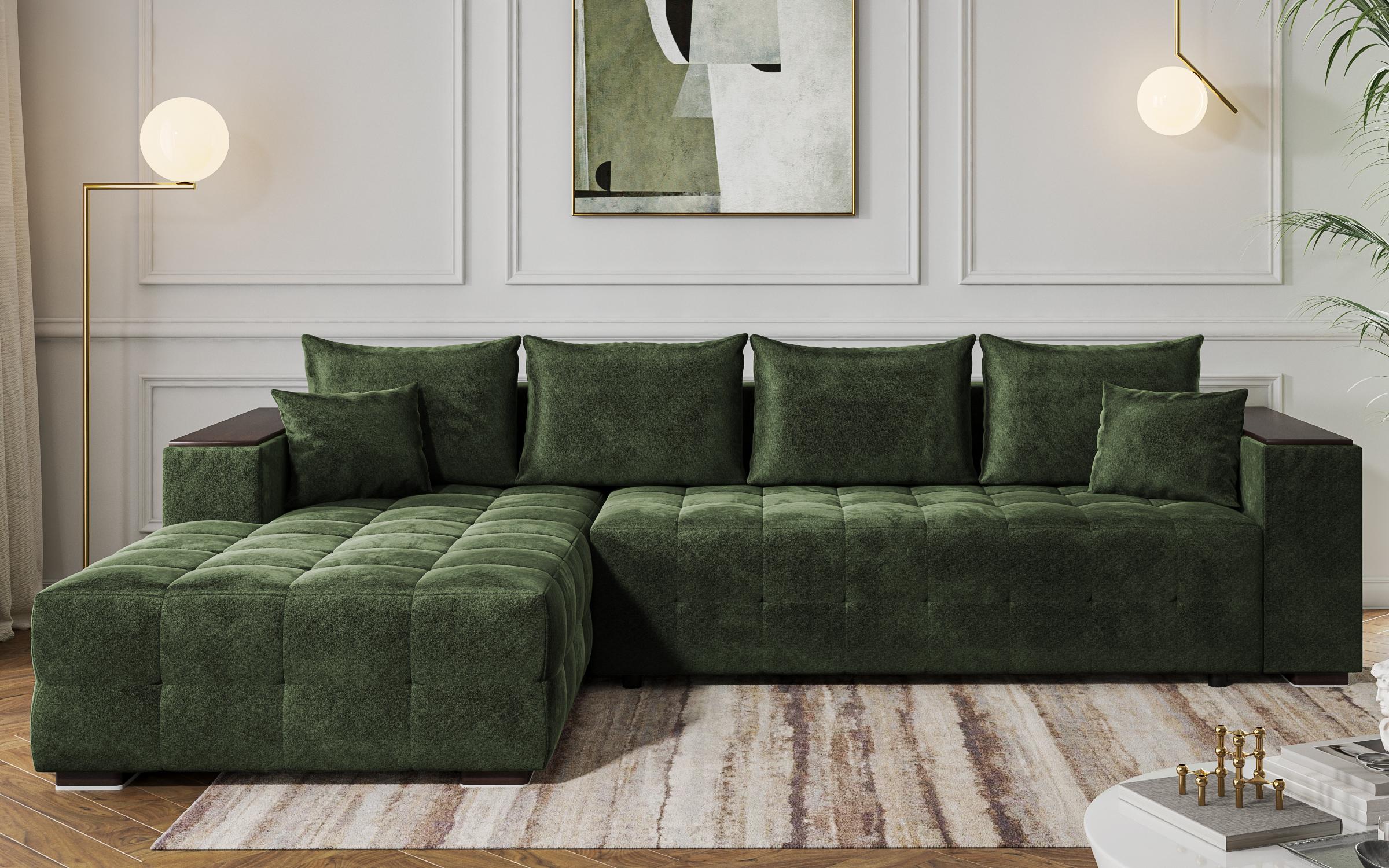Coltar  extensibil Melvin Spring +  brat mini etajera, verde  1