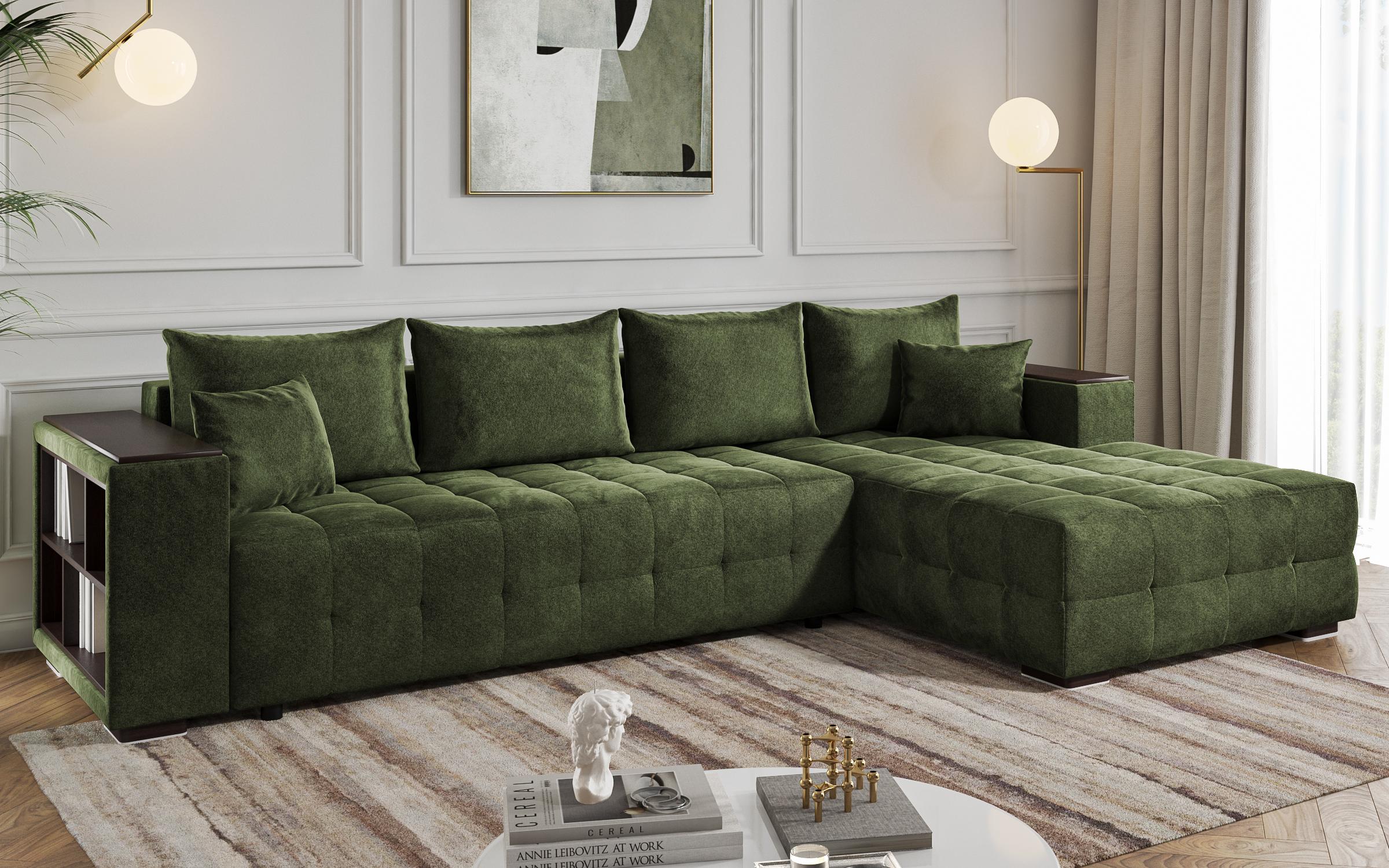 Coltar  extensibil Melvin Spring +  brat mini etajera, verde  3