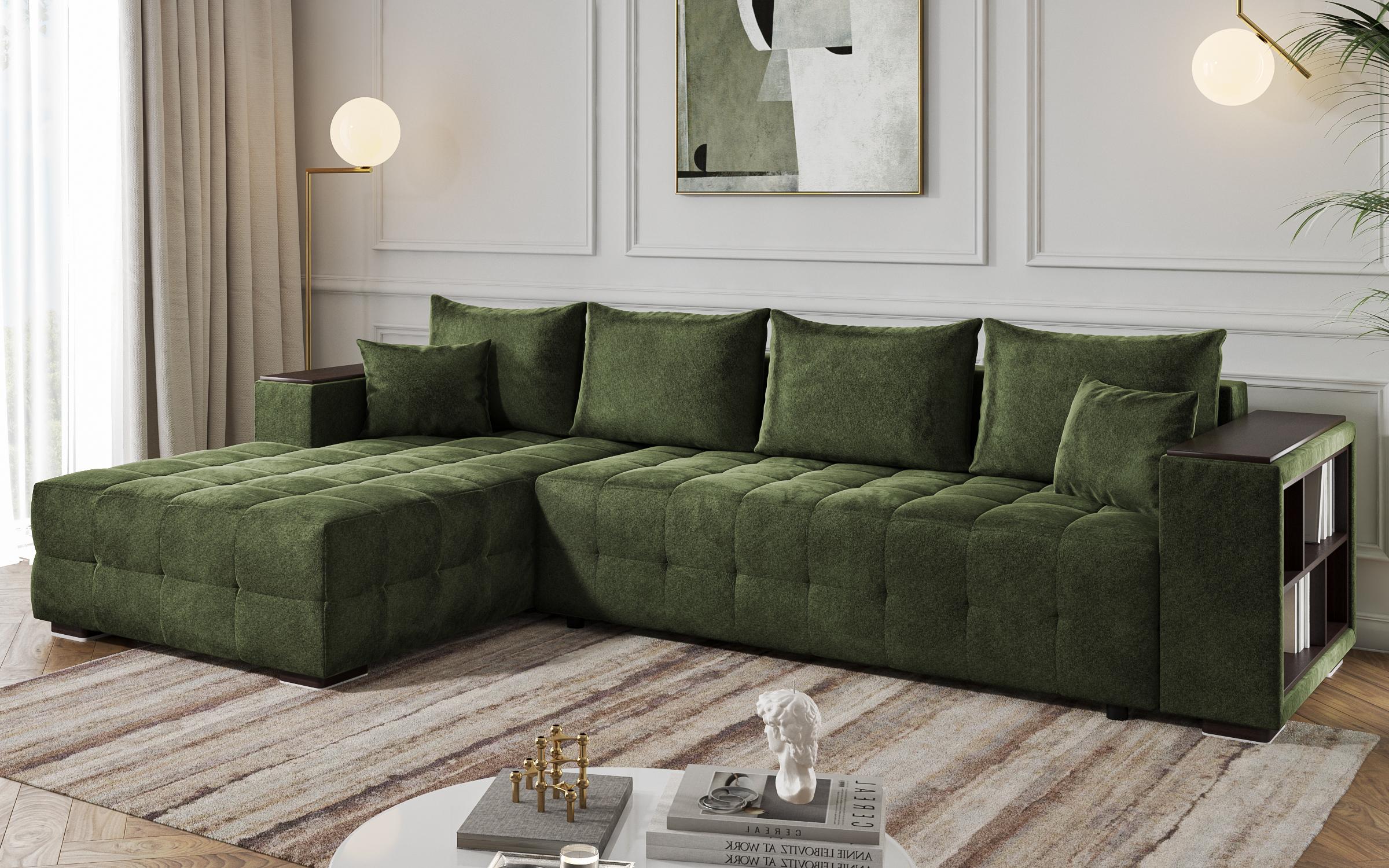 Coltar  extensibil Melvin Spring +  brat mini etajera, verde  3