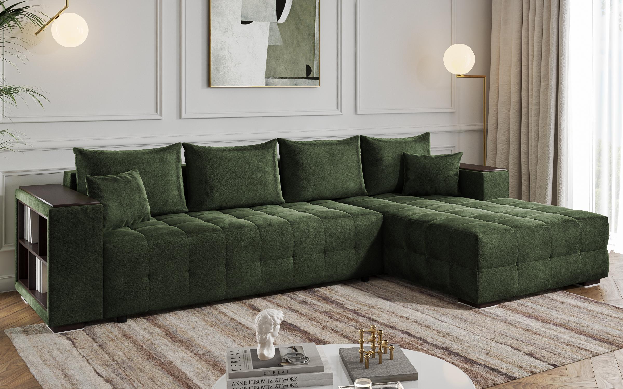 Coltar  extensibil Melvin Spring +  brat mini etajera, verde  3