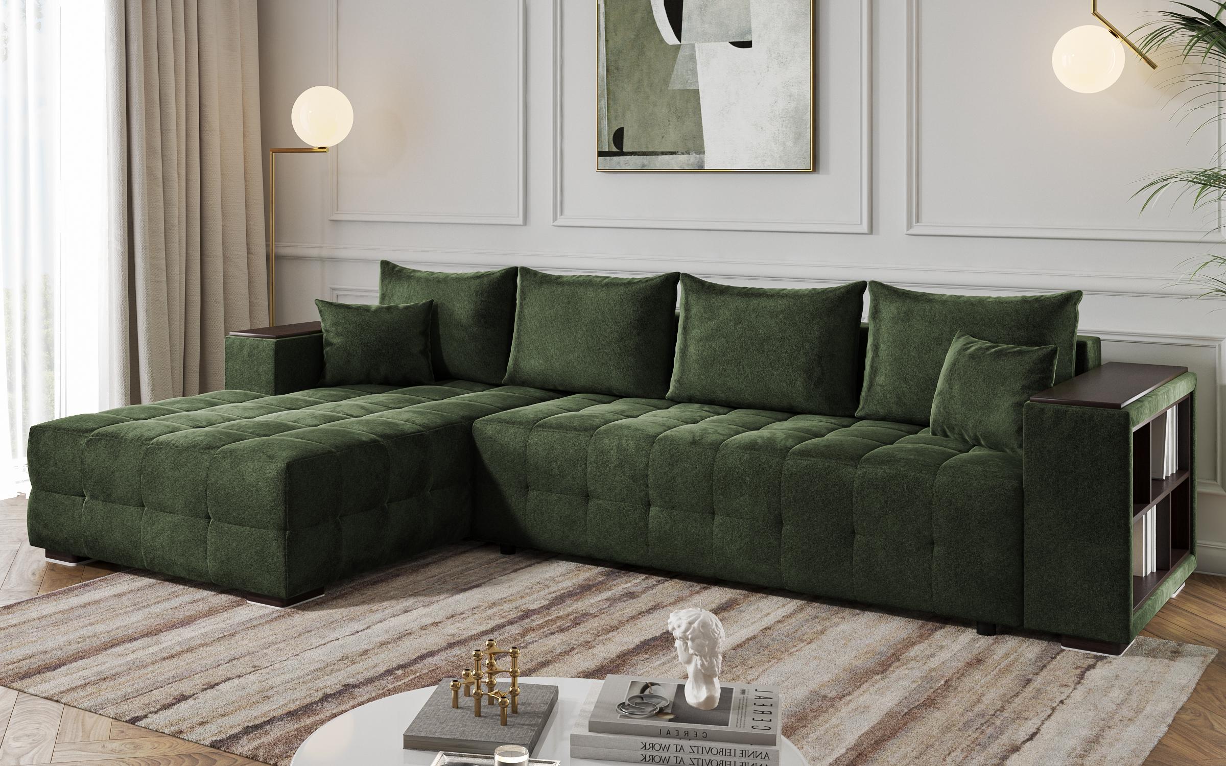Coltar  extensibil Melvin Spring +  brat mini etajera, verde  3