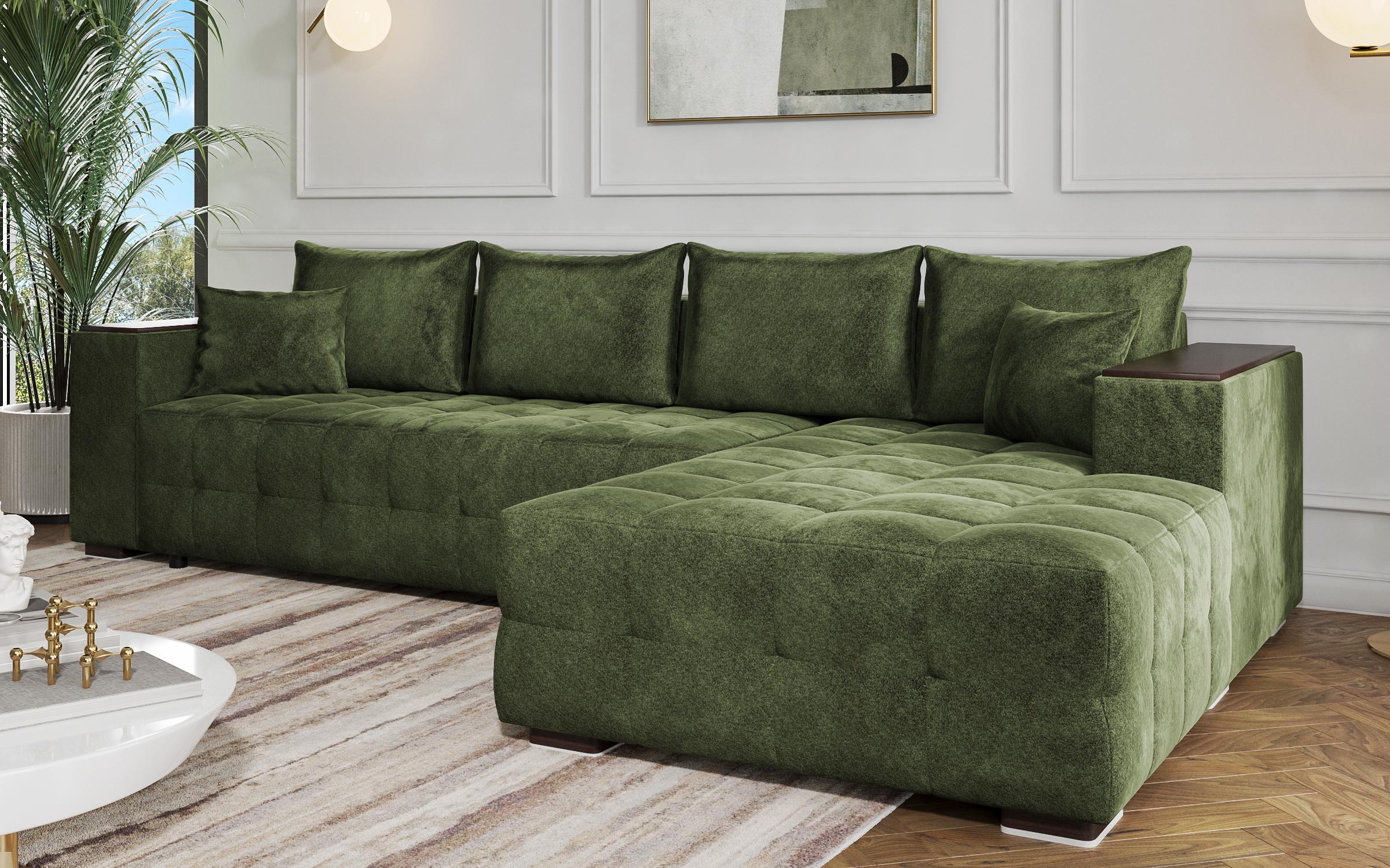 Coltar  extensibil Melvin Spring +  brat mini etajera, verde  4
