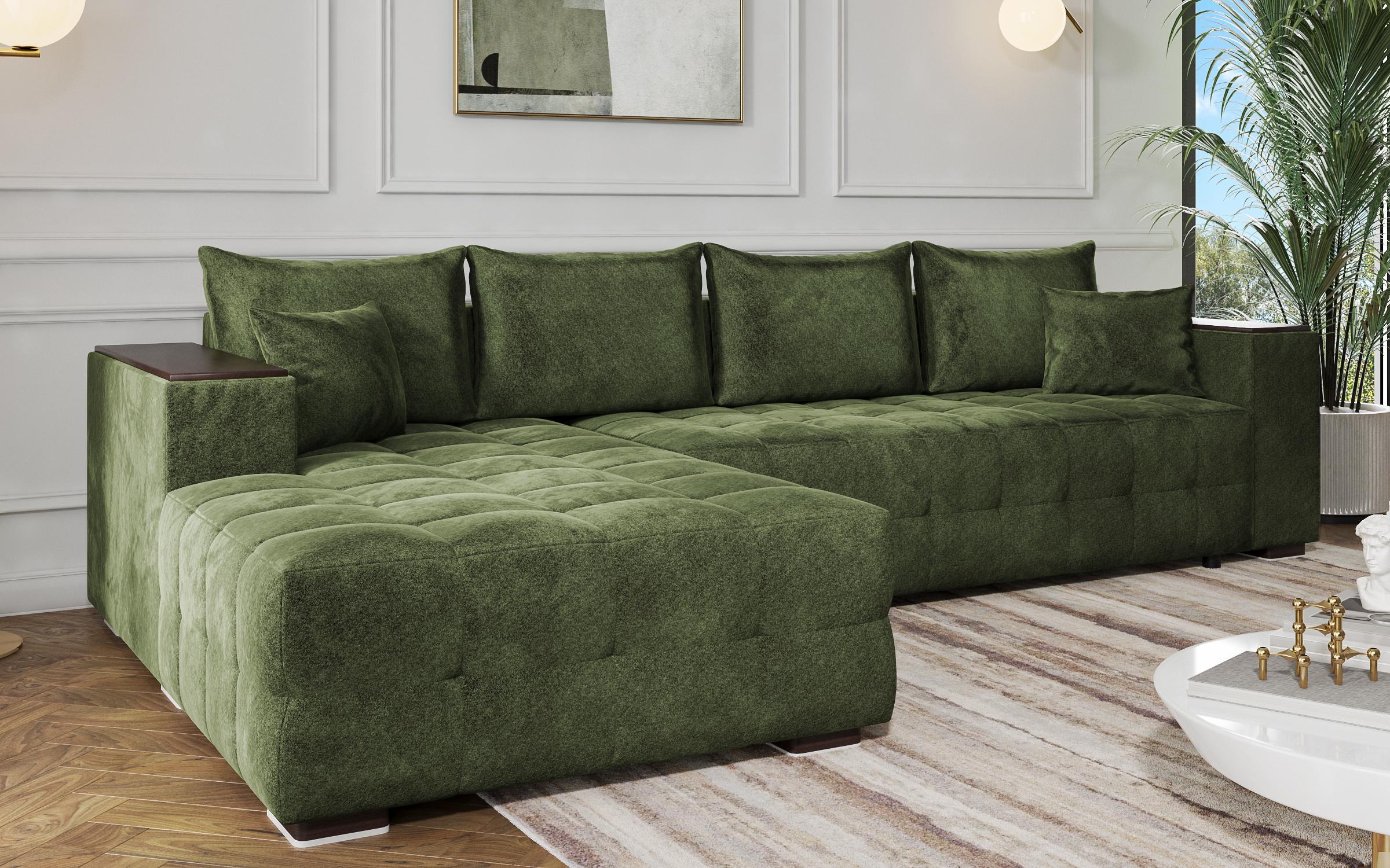 Coltar  extensibil Melvin Spring +  brat mini etajera, verde  4