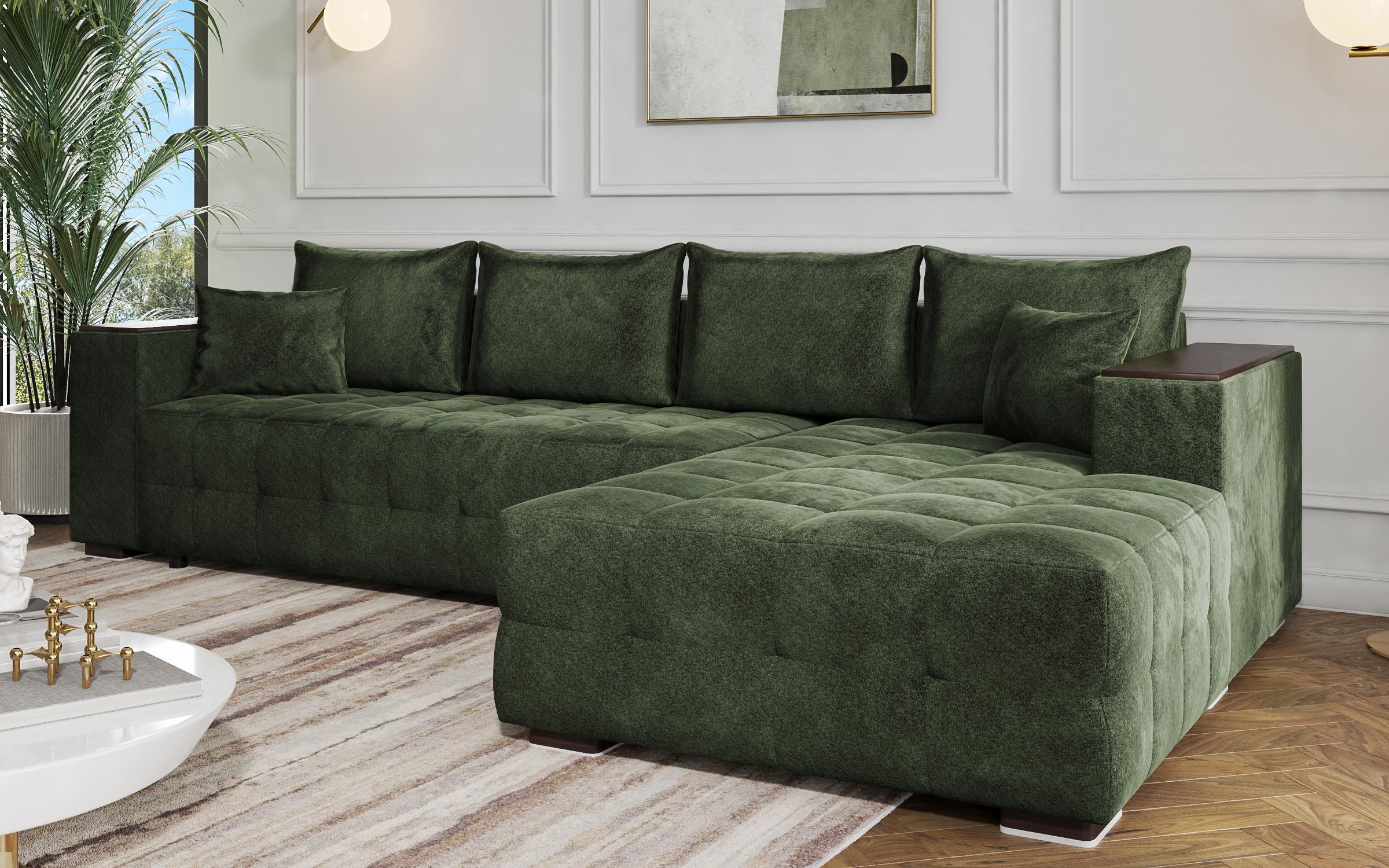 Coltar  extensibil Melvin Spring +  brat mini etajera, verde  4