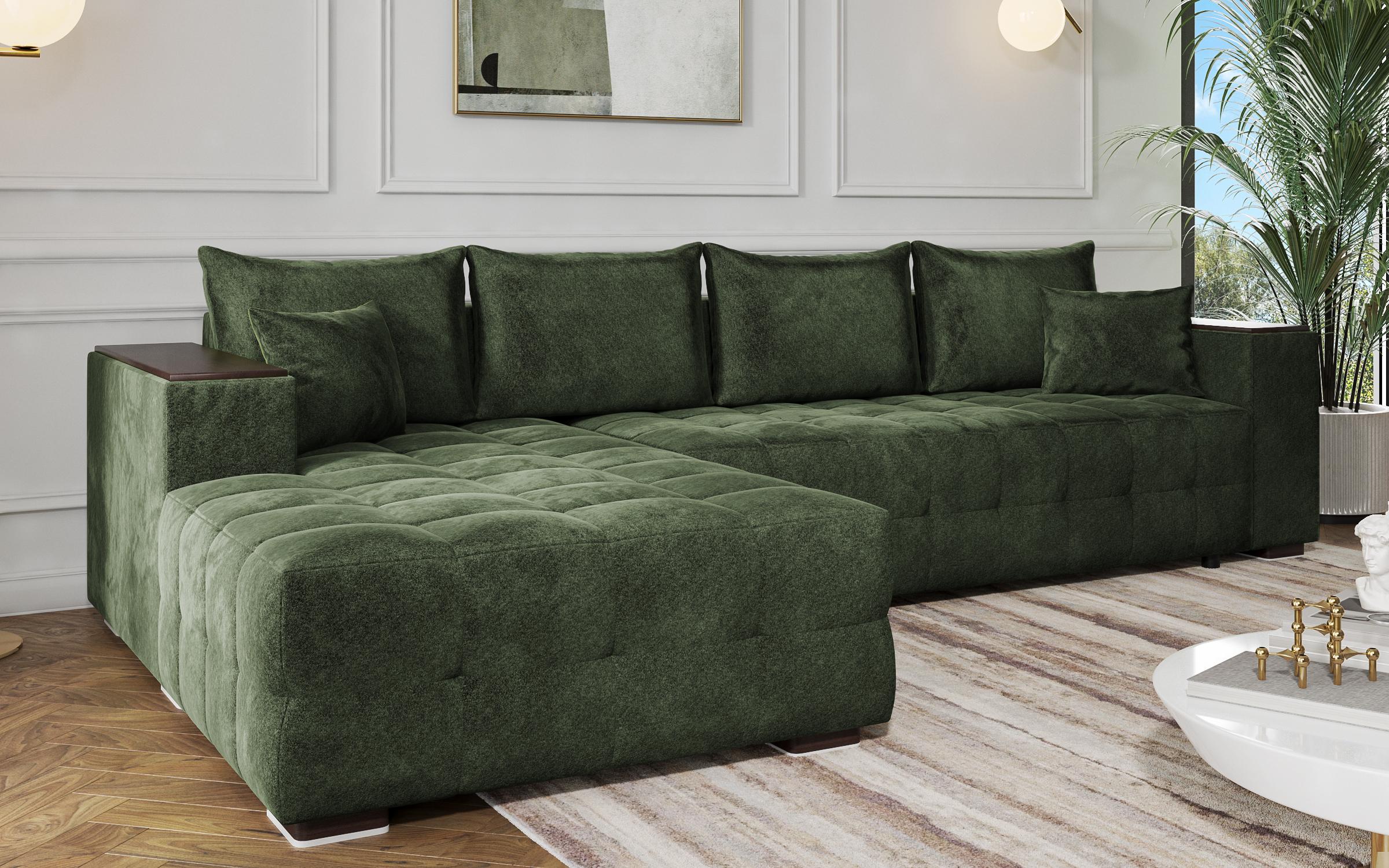 Coltar  extensibil Melvin Spring +  brat mini etajera, verde  4