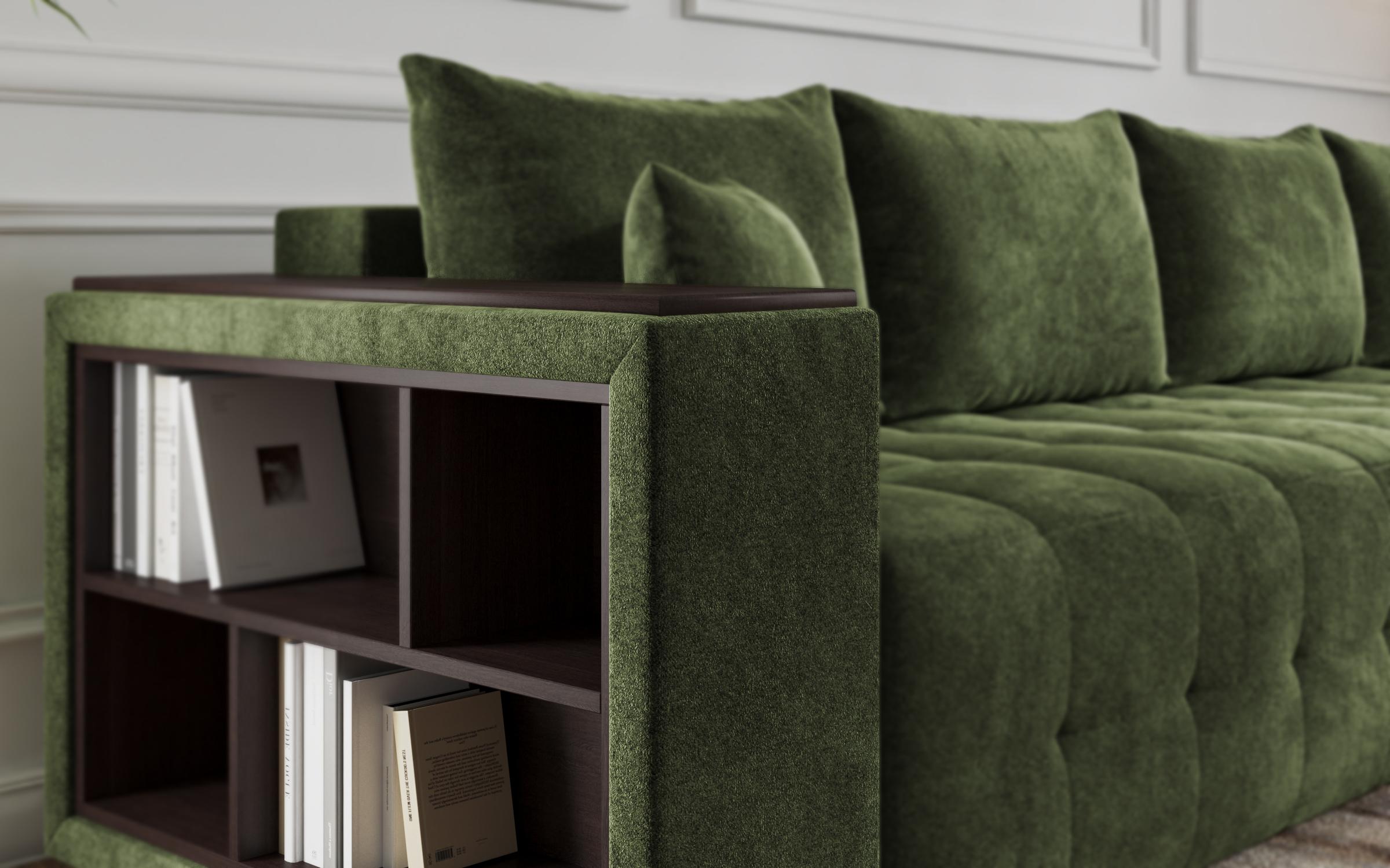 Coltar  extensibil Melvin Spring +  brat mini etajera, verde  5