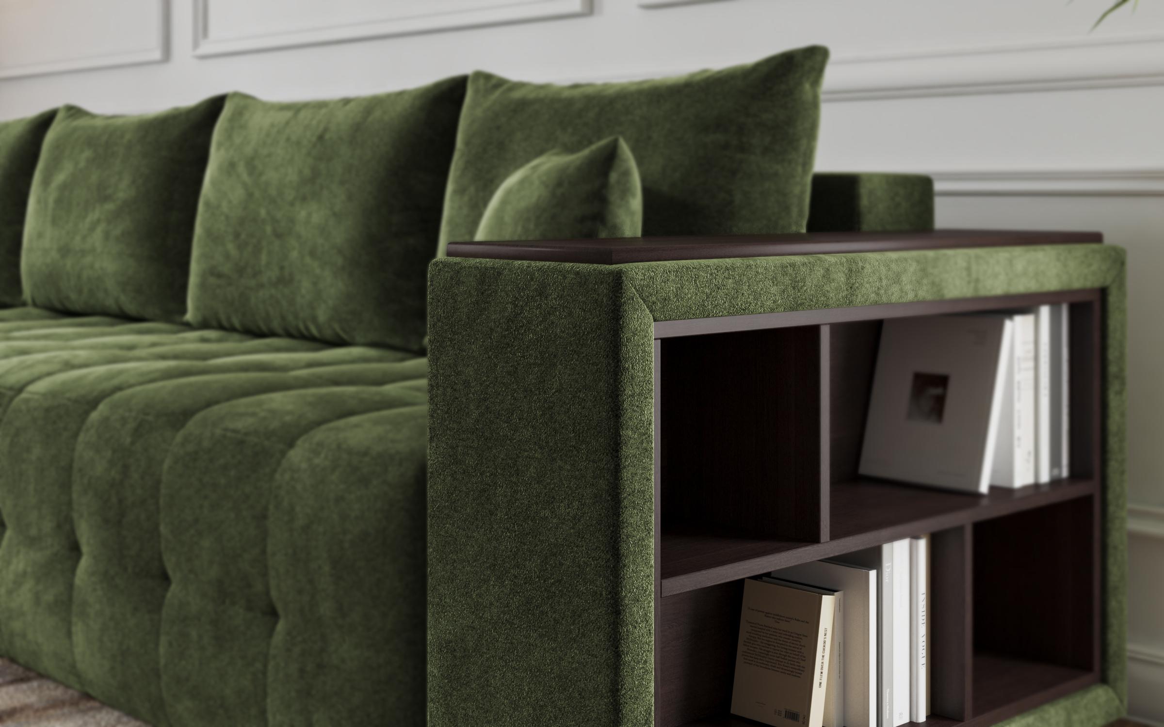 Coltar  extensibil Melvin Spring +  brat mini etajera, verde  5