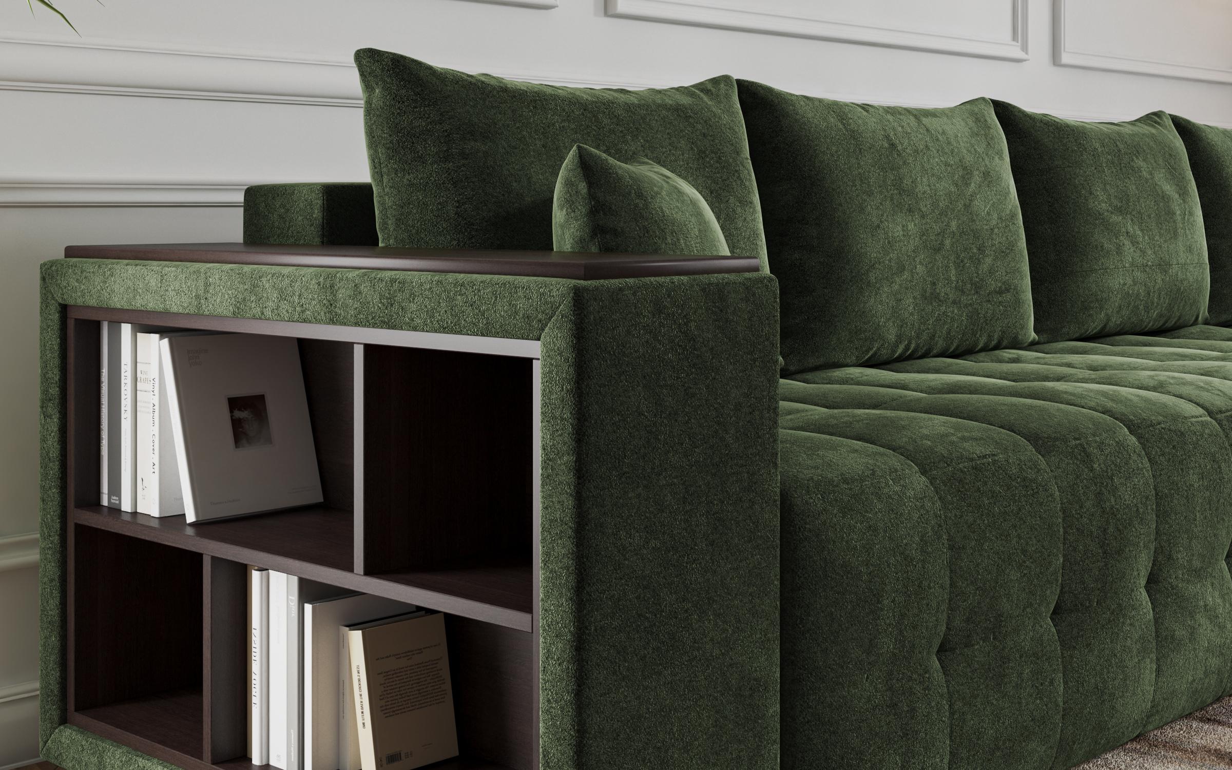 Coltar  extensibil Melvin Spring +  brat mini etajera, verde  5