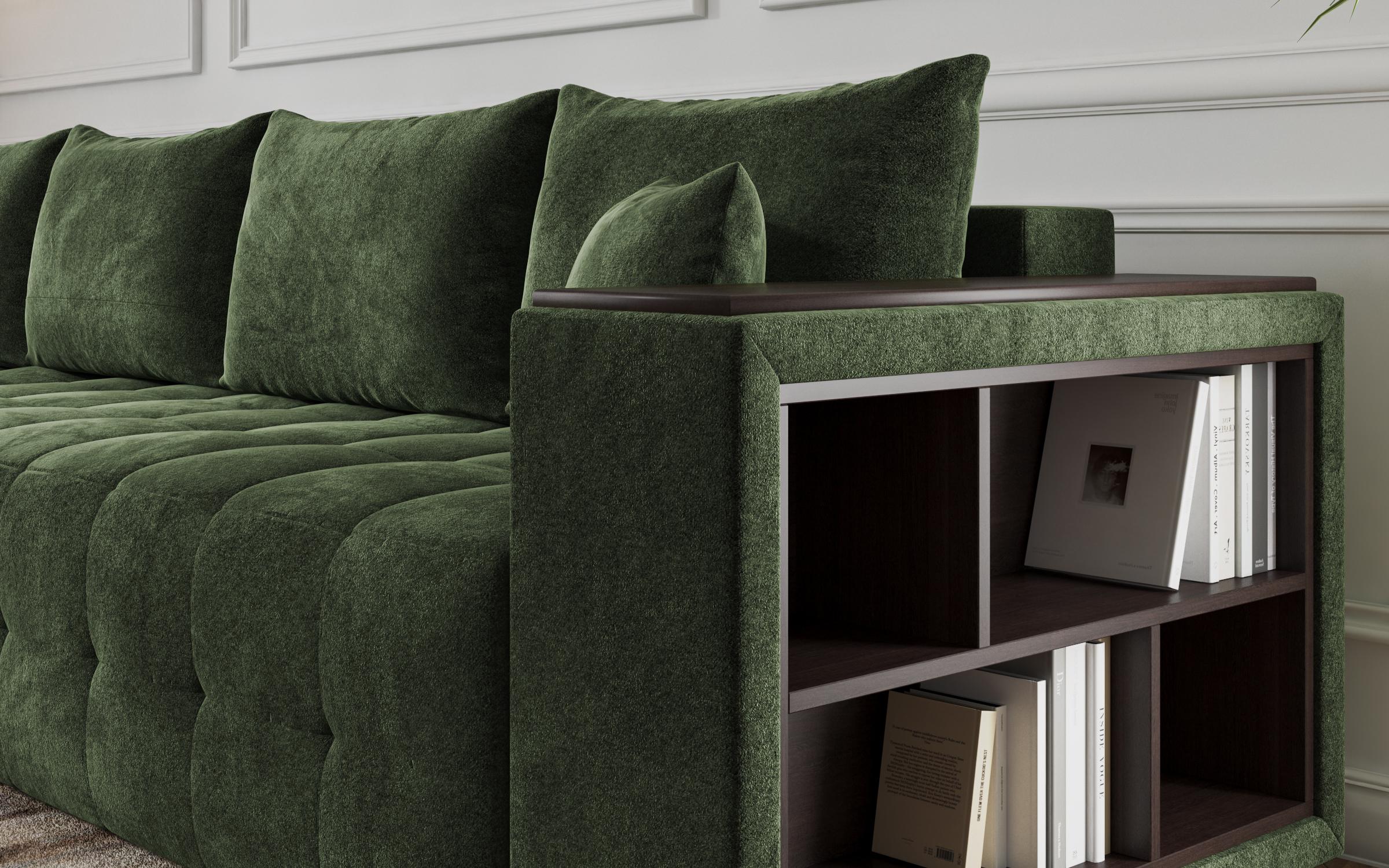 Coltar  extensibil Melvin Spring +  brat mini etajera, verde  5