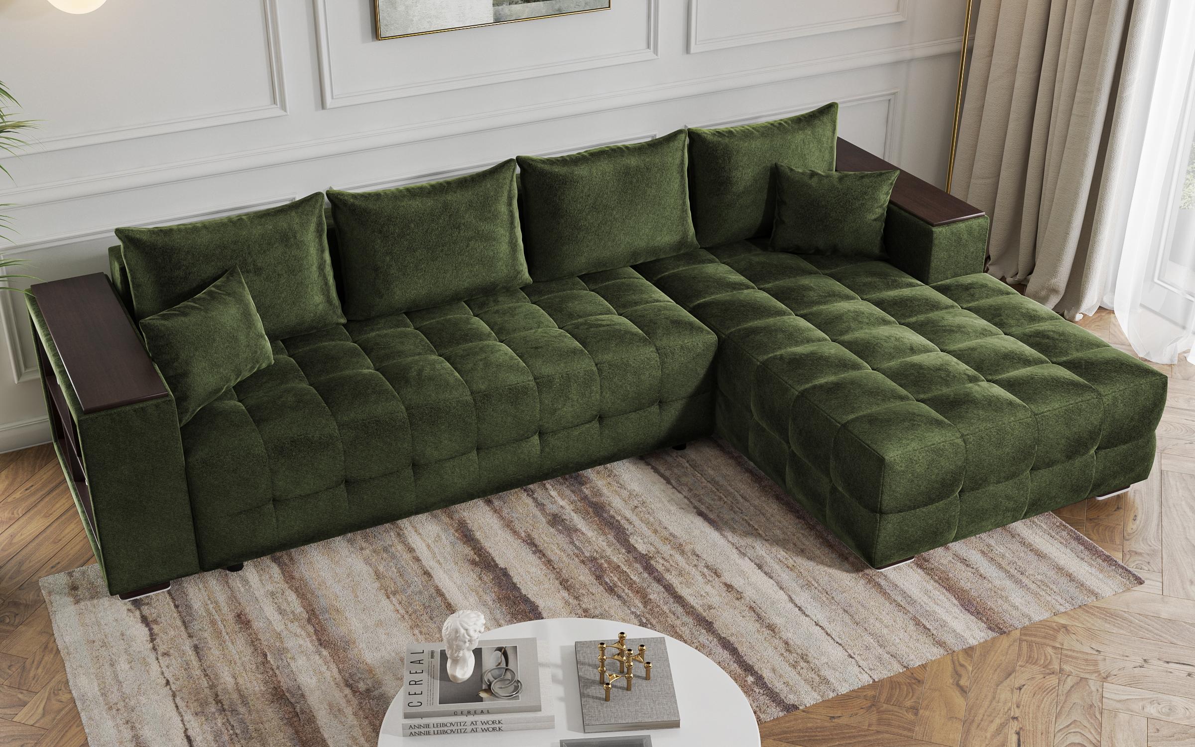 Coltar  extensibil Melvin Spring +  brat mini etajera, verde  6