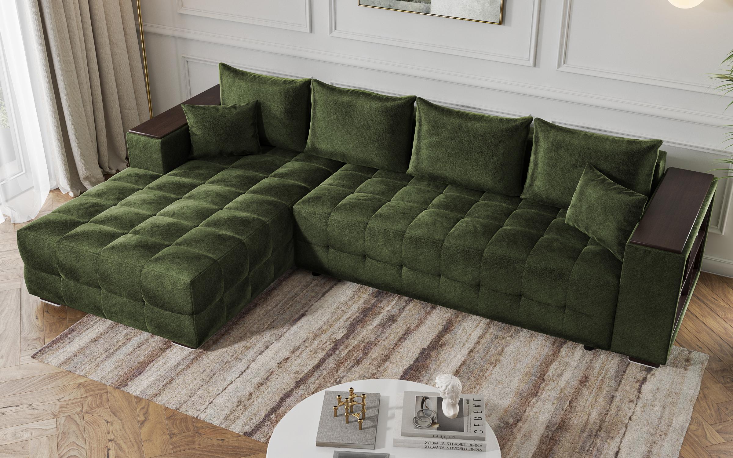 Coltar  extensibil Melvin Spring +  brat mini etajera, verde  6