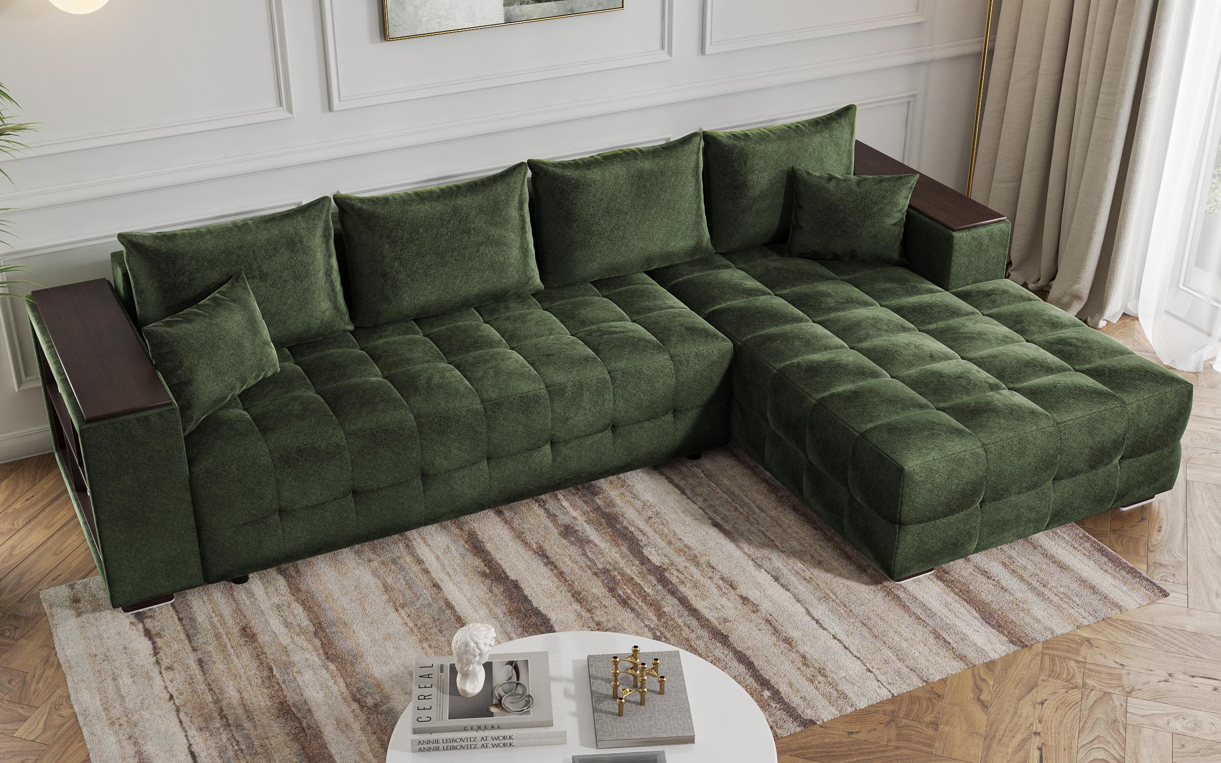 Coltar  extensibil Melvin Spring +  brat mini etajera, verde  6