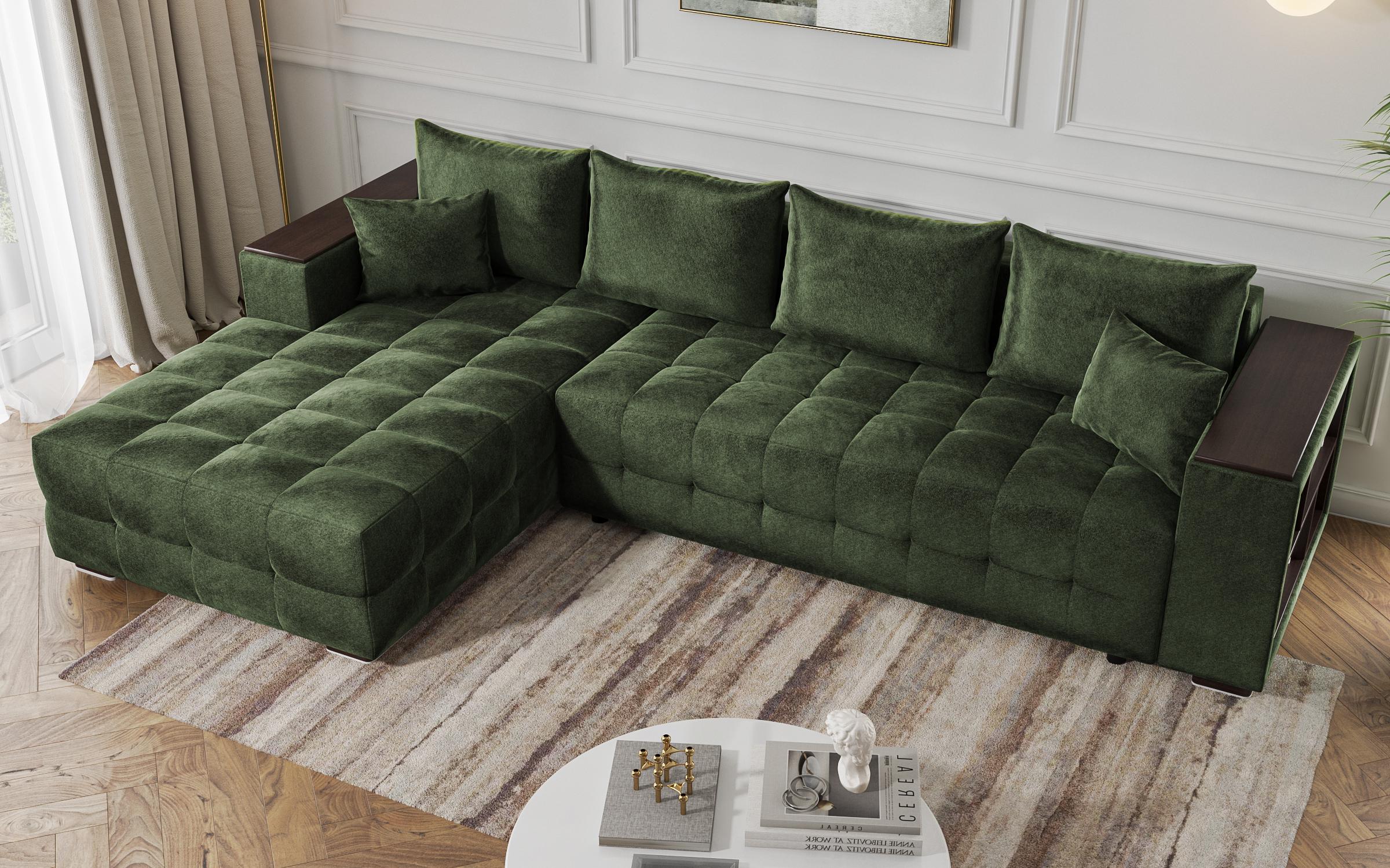 Coltar  extensibil Melvin Spring +  brat mini etajera, verde  6
