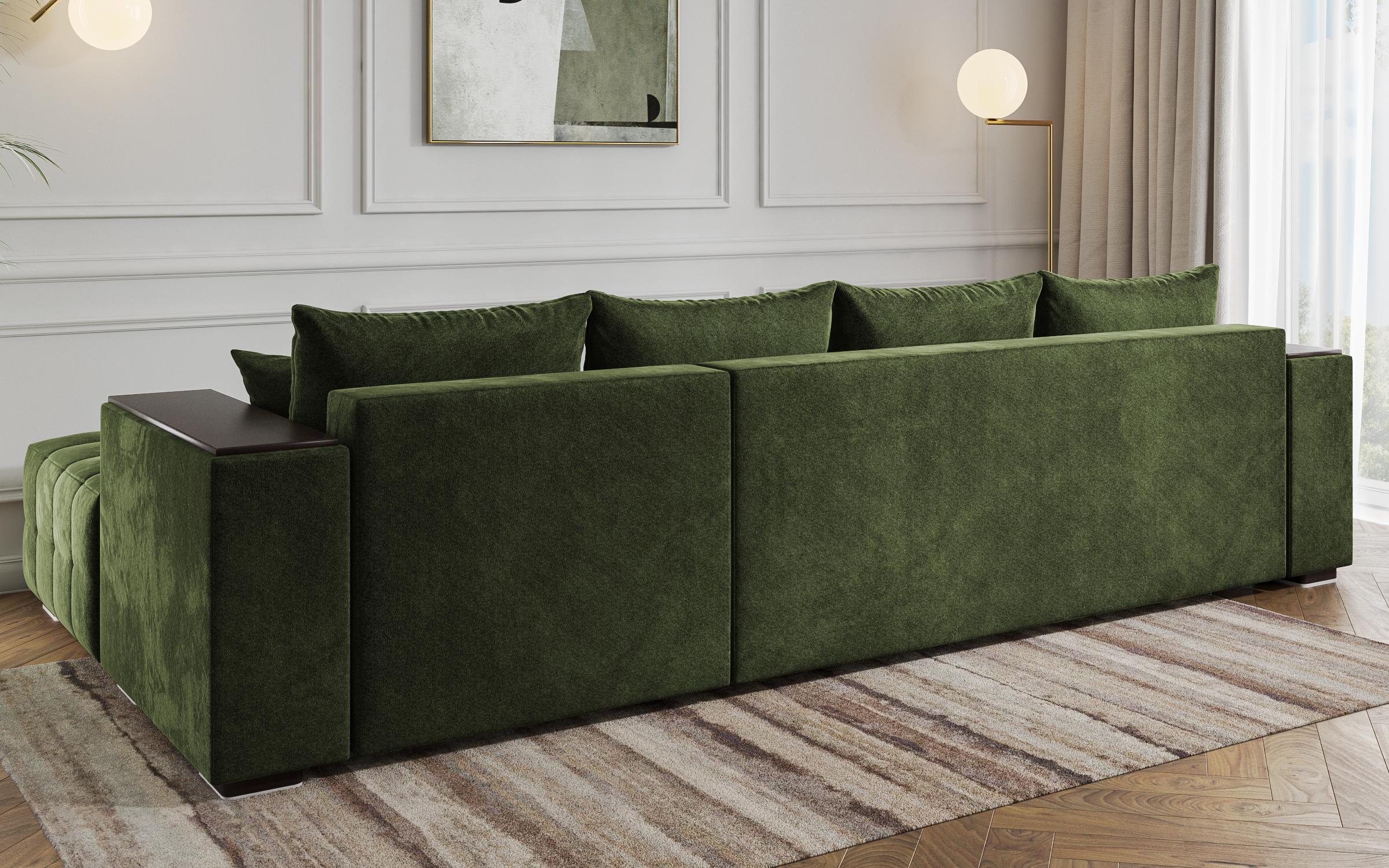 Coltar  extensibil Melvin Spring +  brat mini etajera, verde  7