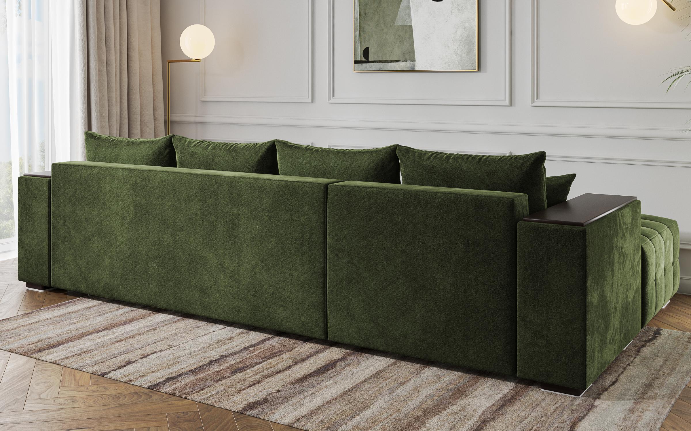 Coltar  extensibil Melvin Spring +  brat mini etajera, verde  7