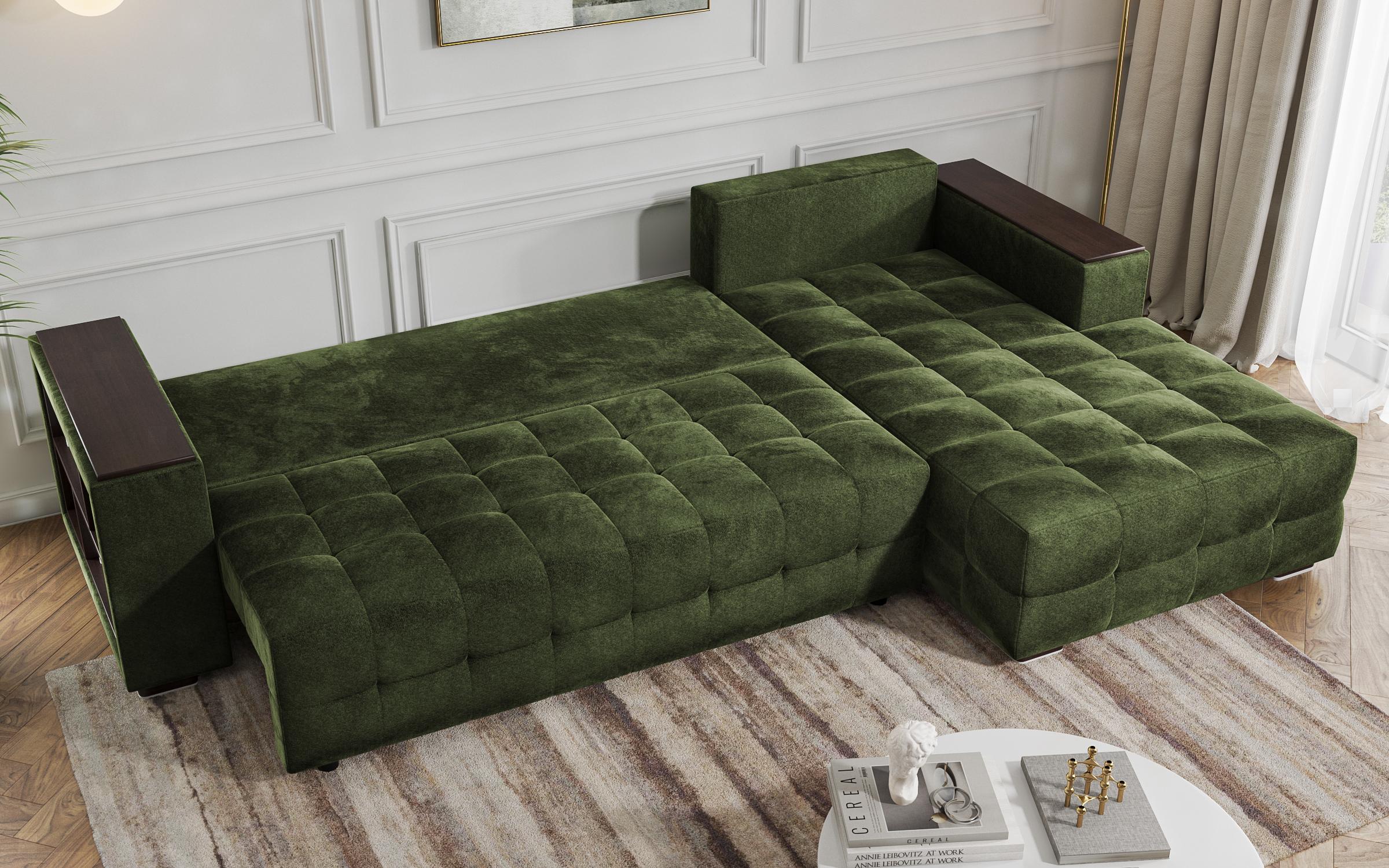 Coltar  extensibil Melvin Spring +  brat mini etajera, verde  8
