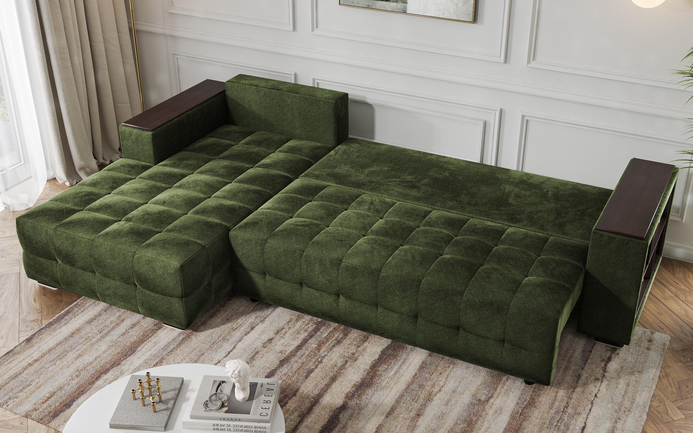 Coltar  extensibil Melvin Spring +  brat mini etajera, verde  8
