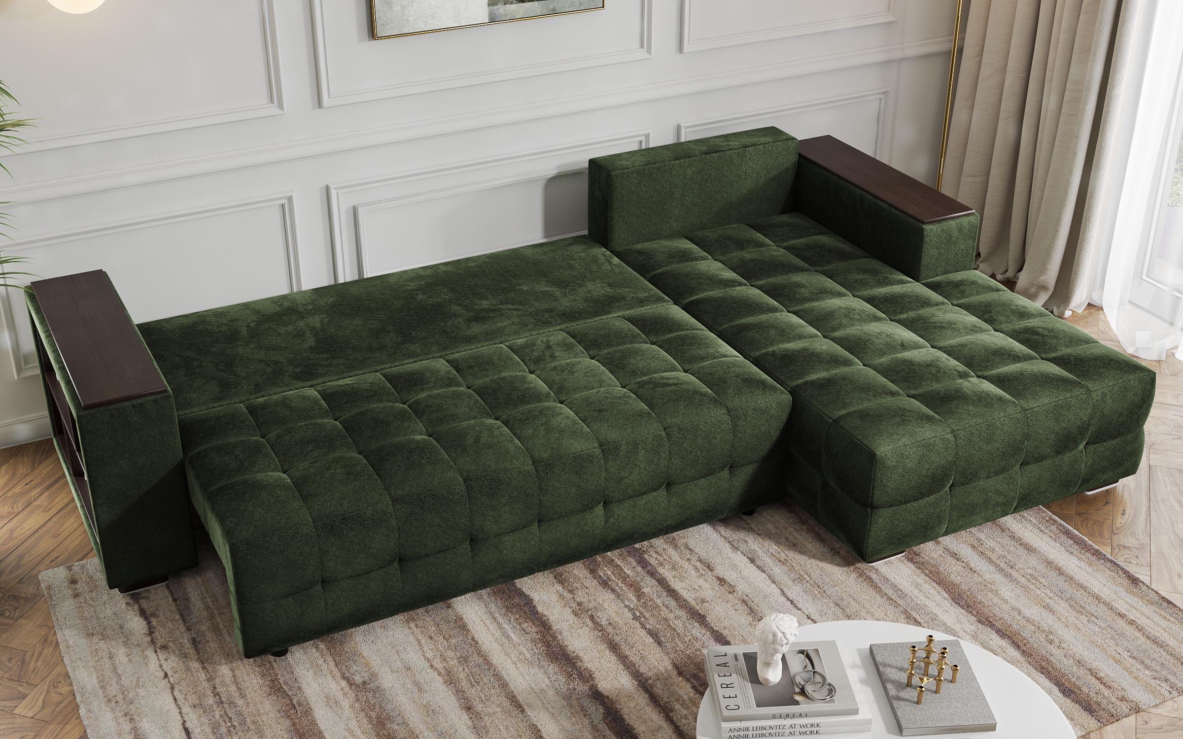 Coltar  extensibil Melvin Spring +  brat mini etajera, verde  8