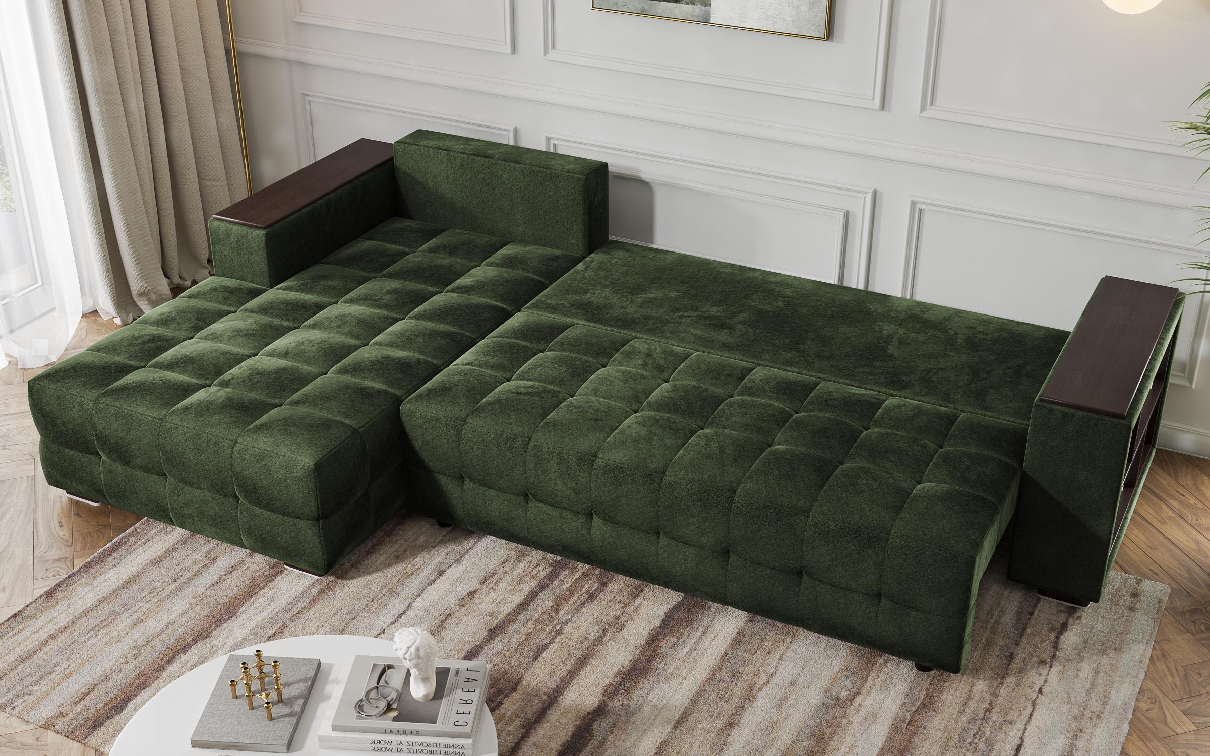 Coltar  extensibil Melvin Spring +  brat mini etajera, verde  8