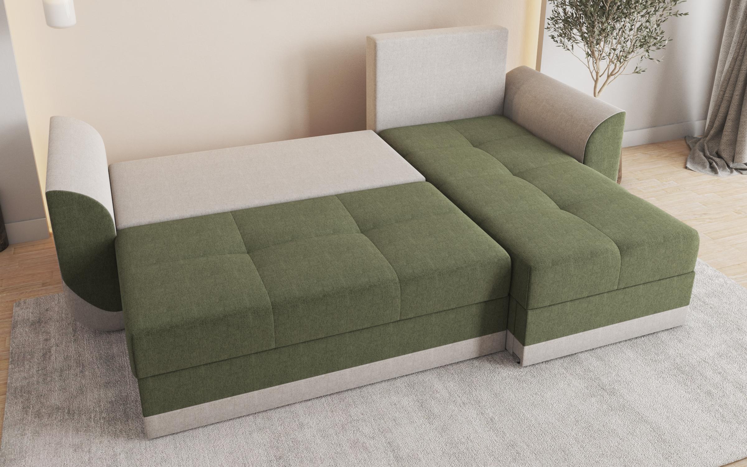 Coltar extensibil Sven, verde inchis + bej melange  6