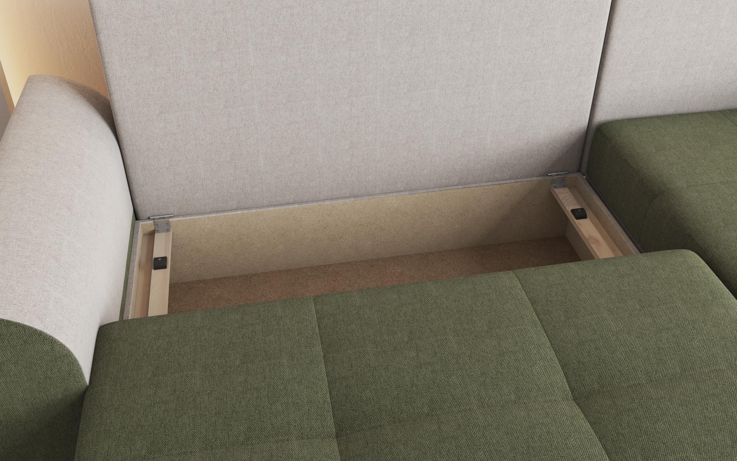 Coltar extensibil Sven, verde inchis + bej melange  4