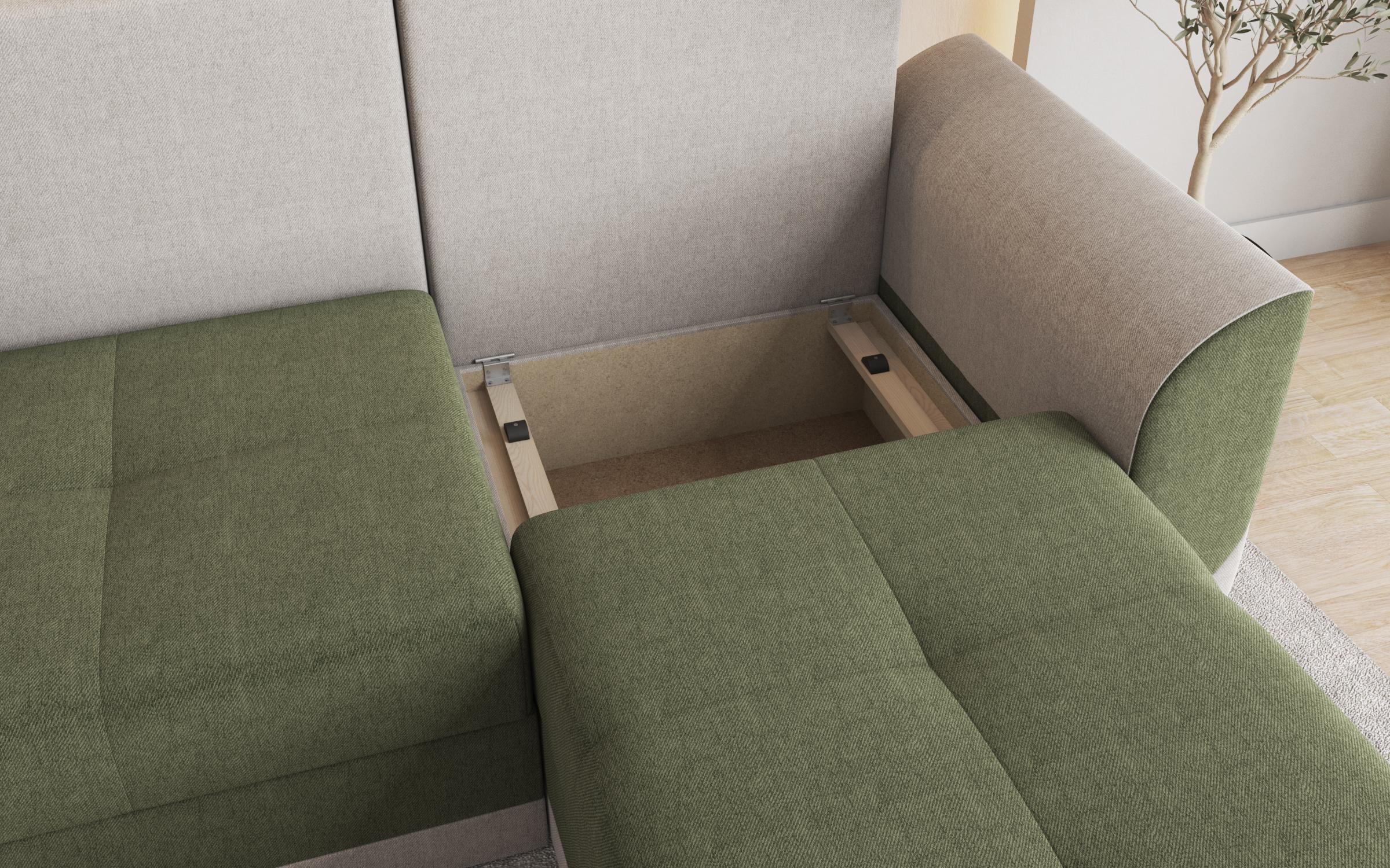 Coltar extensibil Sven, verde inchis + bej melange  5
