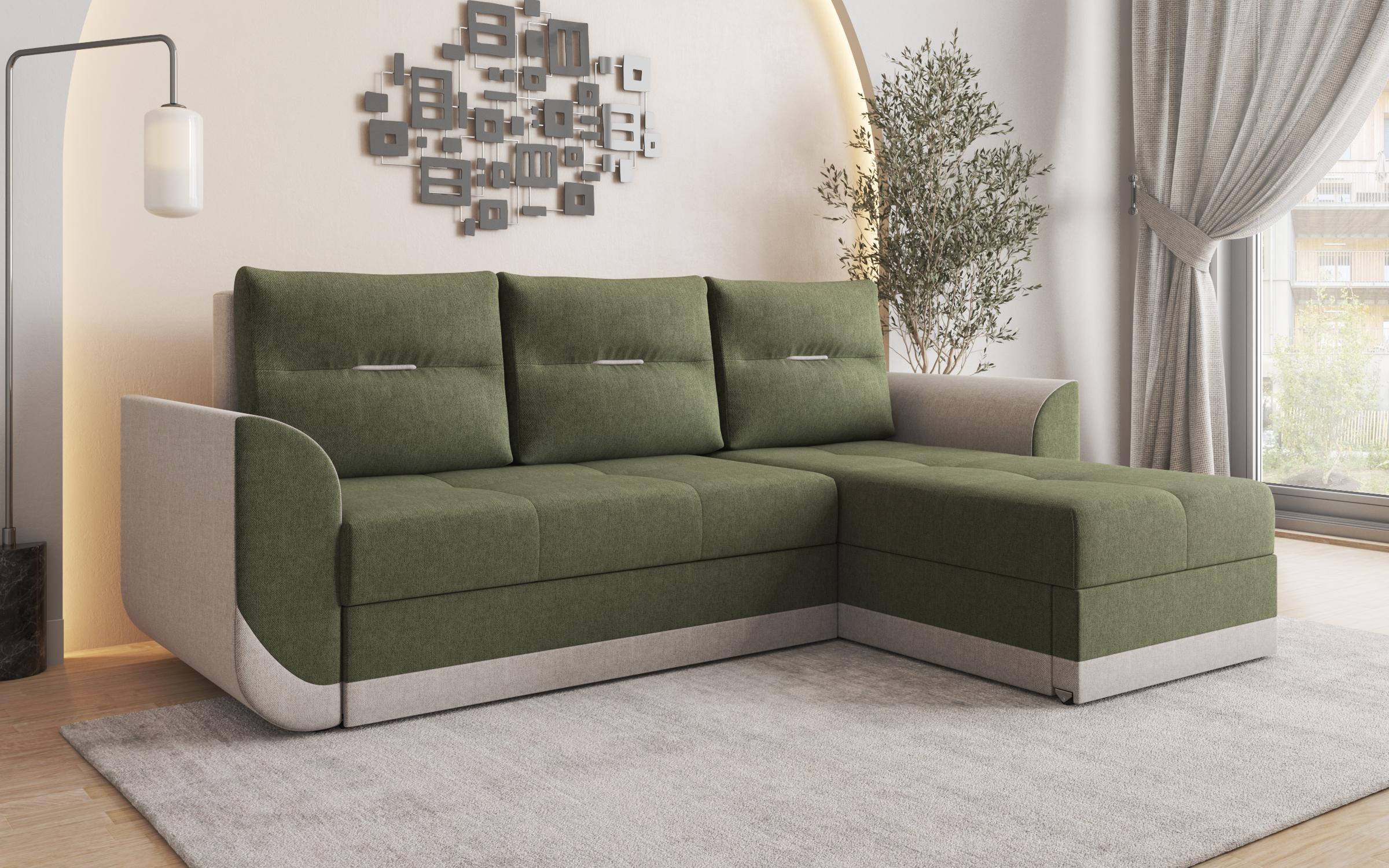 Coltar extensibil Sven, verde inchis + bej melange  3