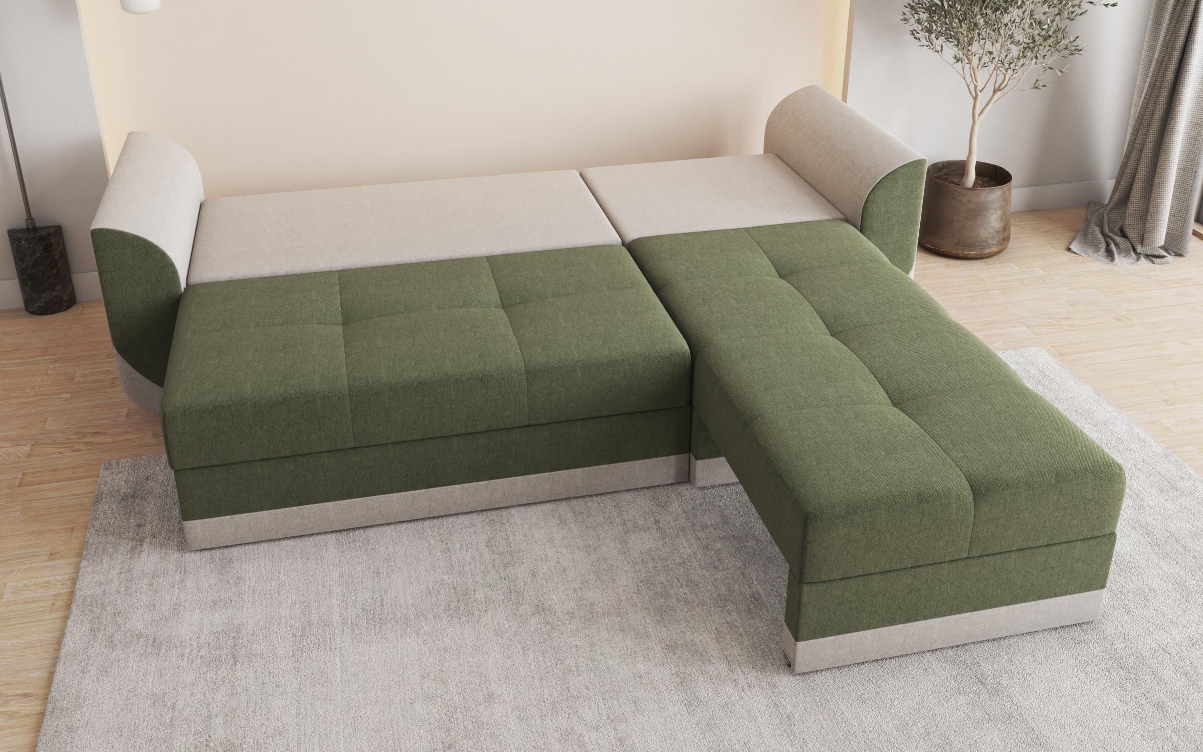 Coltar extensibil Sven, verde inchis + bej melange  7