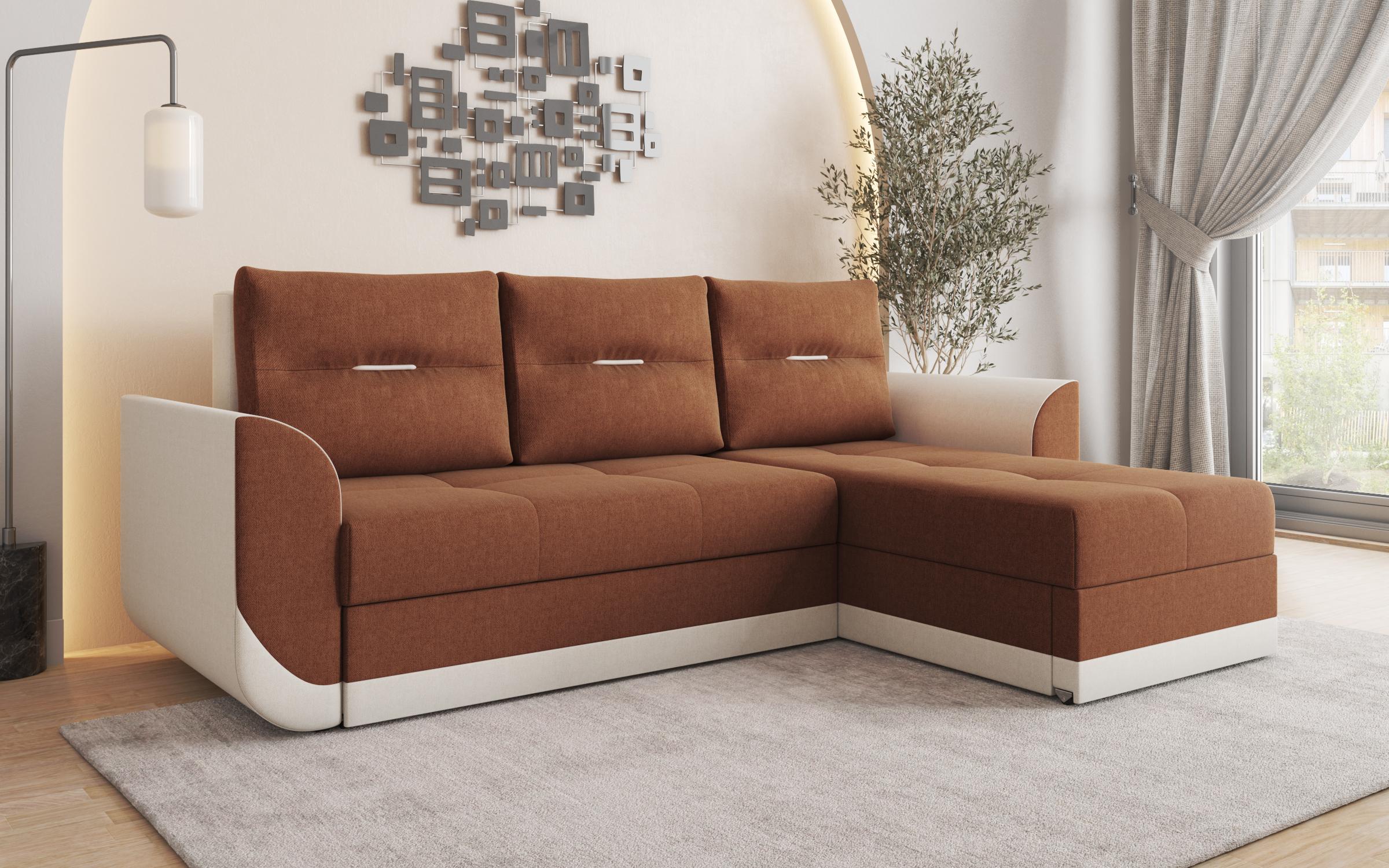Coltar extensibil Sven, portocaliu + bej deschis  2