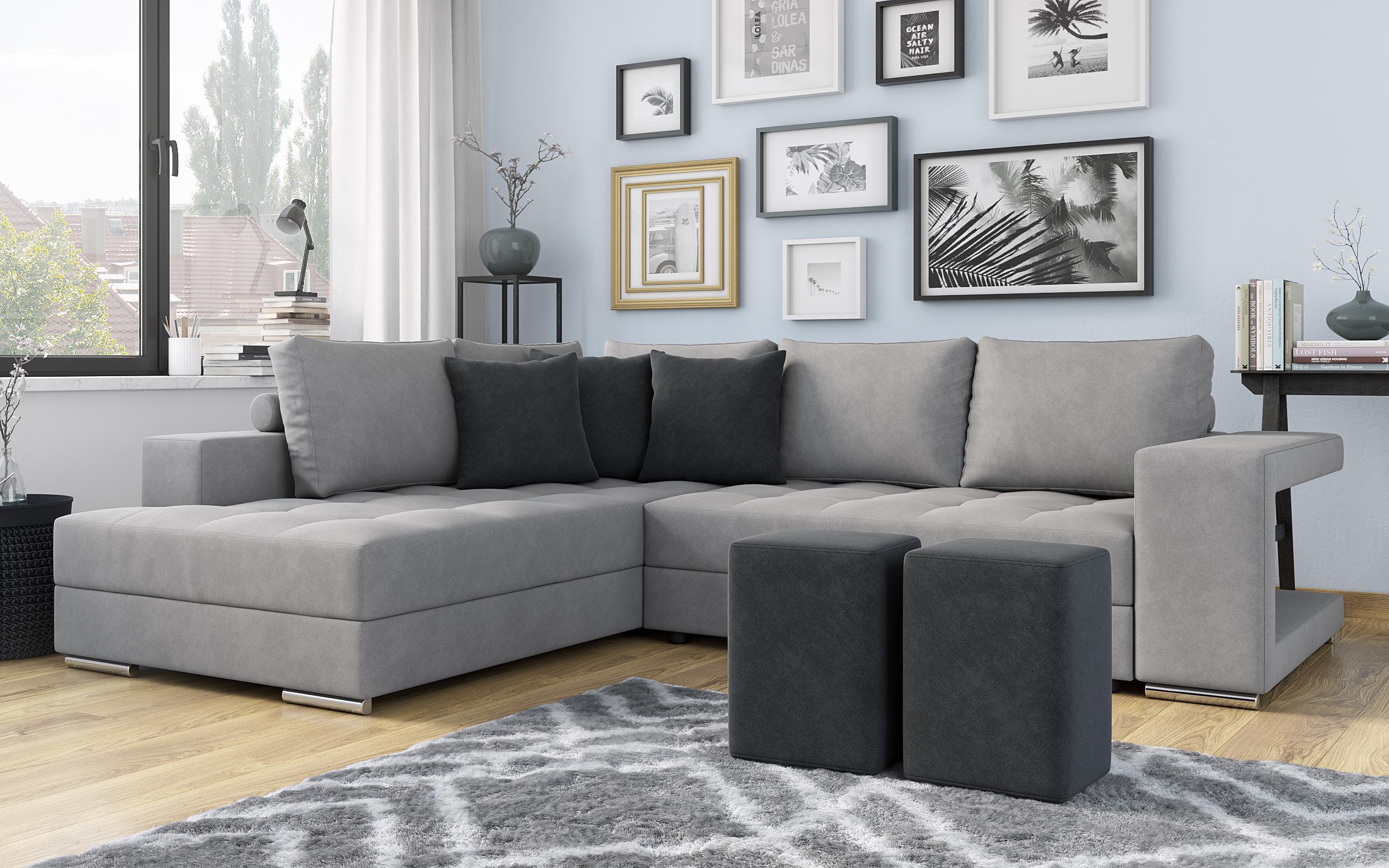 Coltar extensibil Terano, gri deschis + gri inchis  8