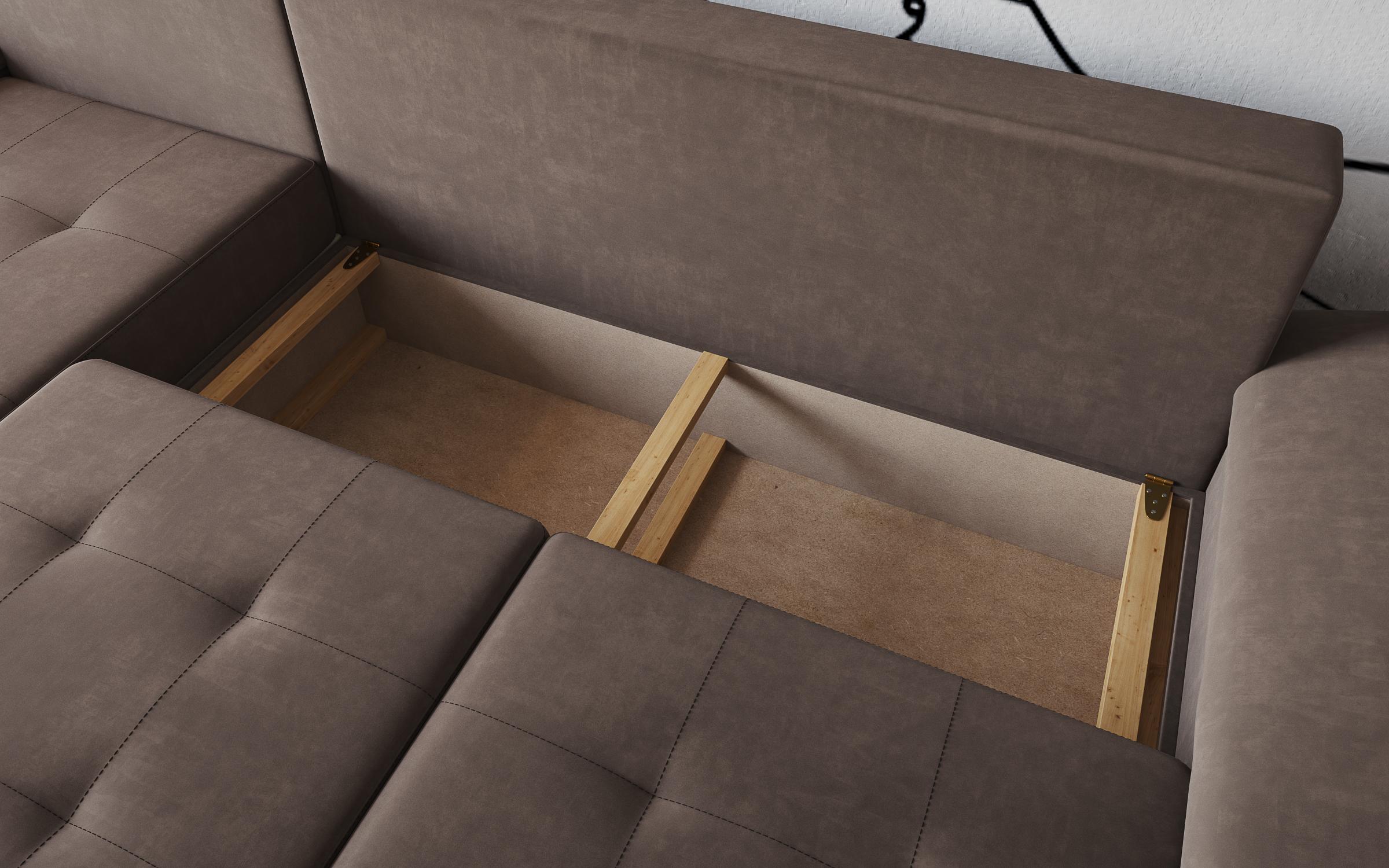Coltar extensibil Tonino, maro inchis + piele bej  6