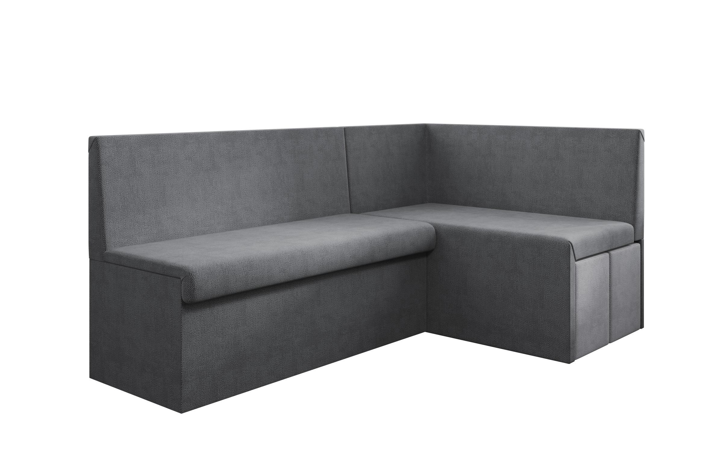 Coltar extensibil de bucatarie + 2 taburete Venturo, gri inchis + gri  6