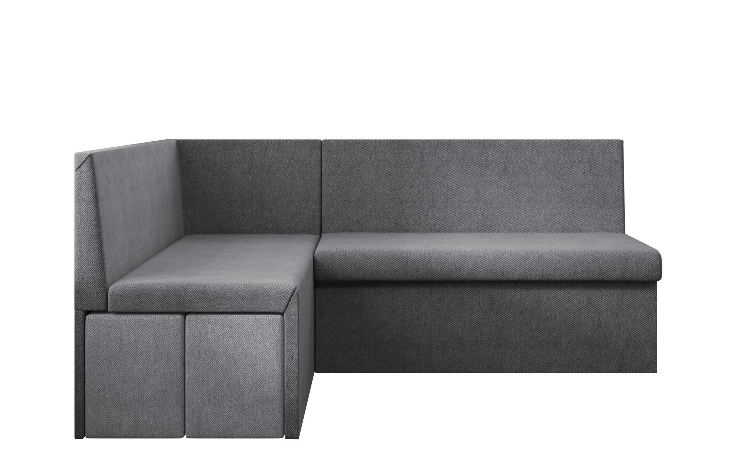 Coltar extensibil de bucatarie + 2 taburete Venturo, gri inchis + gri  5