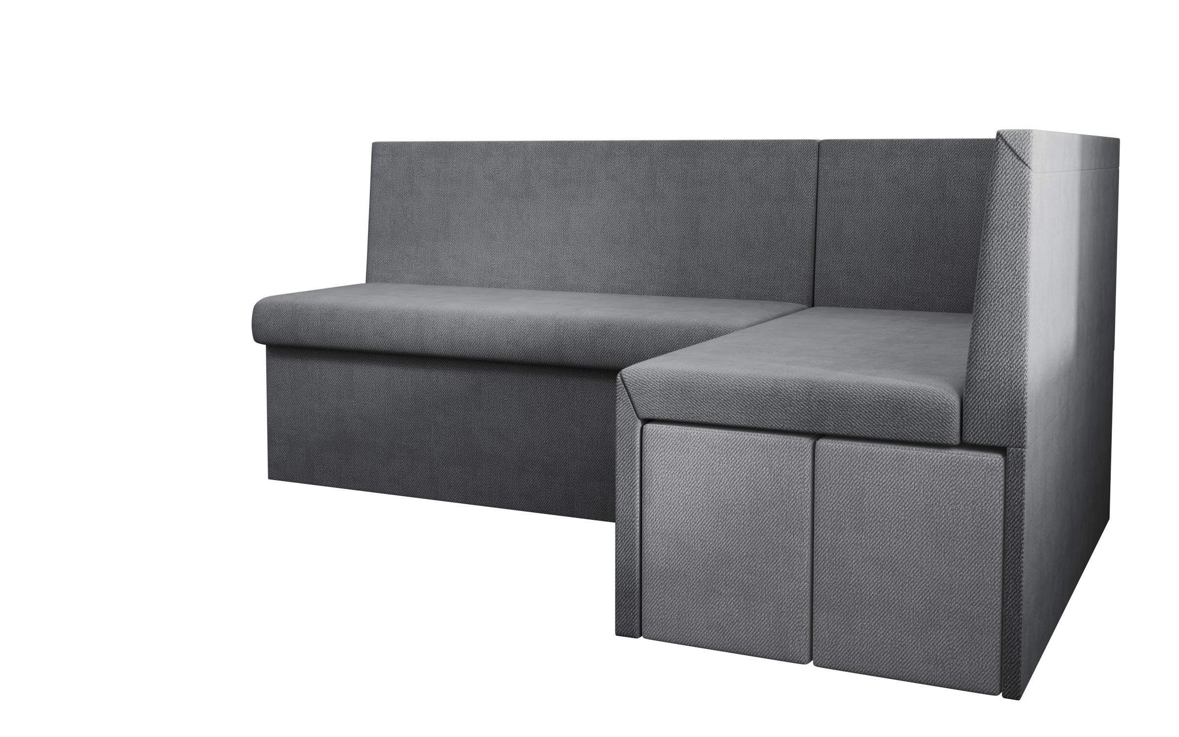 Coltar extensibil de bucatarie + 2 taburete Venturo, gri inchis + gri  7