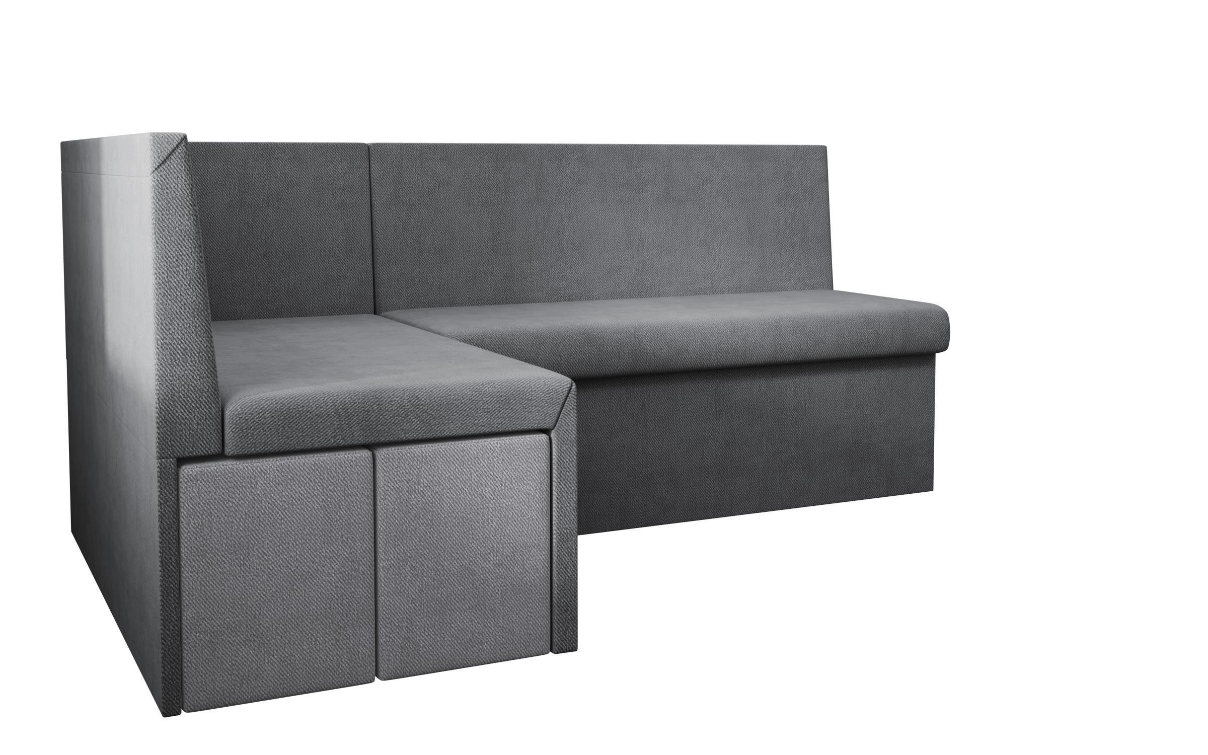 Coltar extensibil de bucatarie + 2 taburete Venturo, gri inchis + gri  7